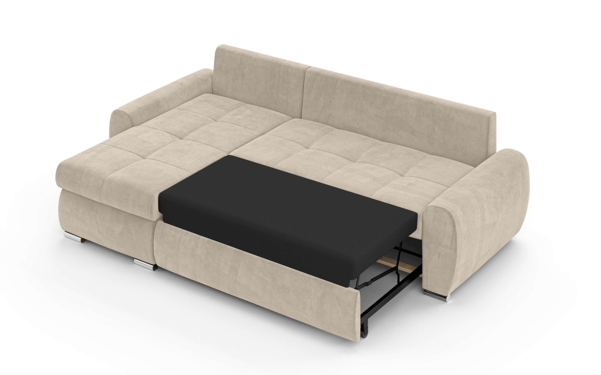 INOSIGN Ecksofa »HAVERHILL Schlafsofa mit Bettkasten, Maße B/H/T: 237/89/166 cm«, L-Form mit Recamiere links oder rechts bestellbar, Wellenunterfederung
