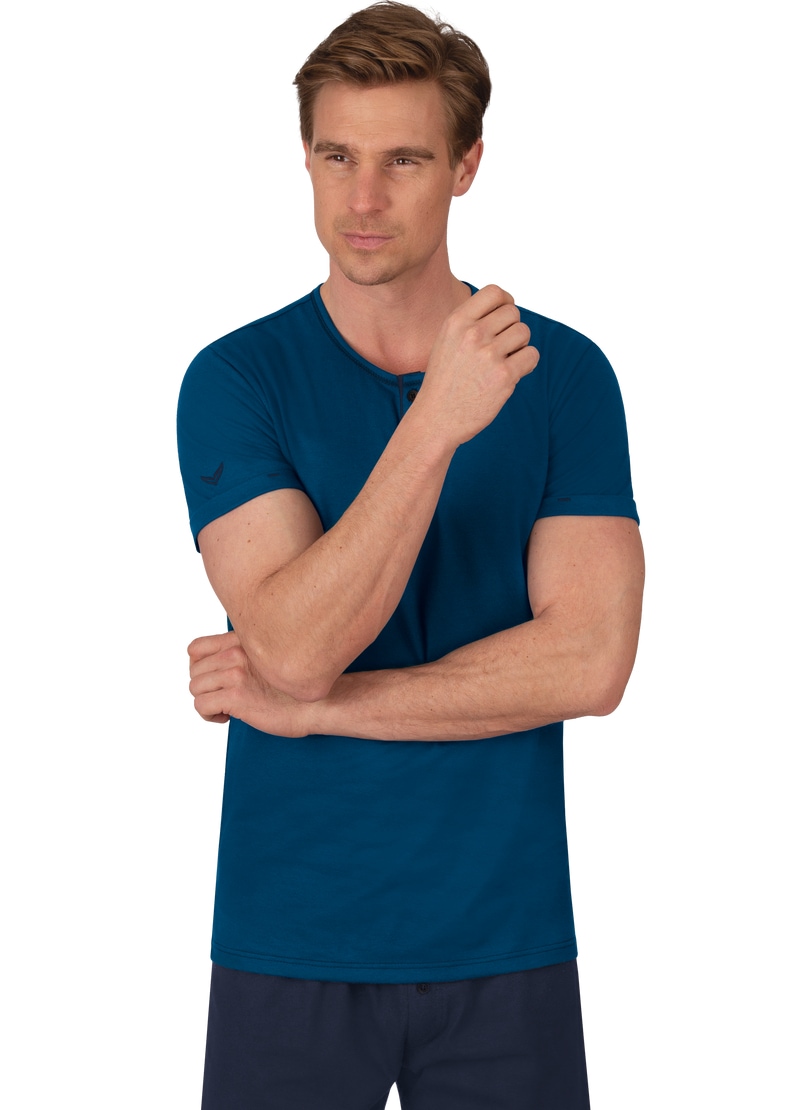 Trigema T-Shirt »TRIGEMA T-Shirt ▷ | bestellen BAUR Biobaumwolle« Knopfleiste aus