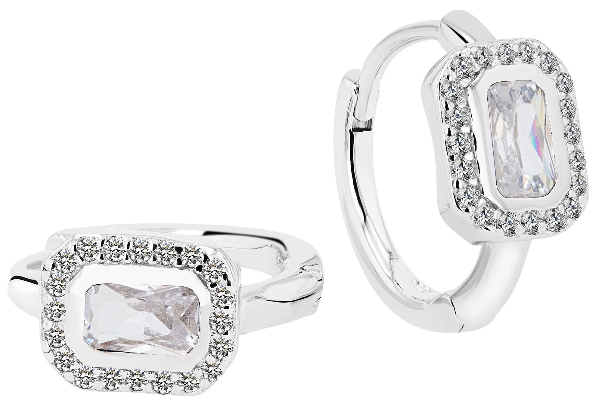 Adelia´s Klappcreolen "Damen Ohrringe – Klappcreole aus 925 Silber mit Zirk günstig online kaufen