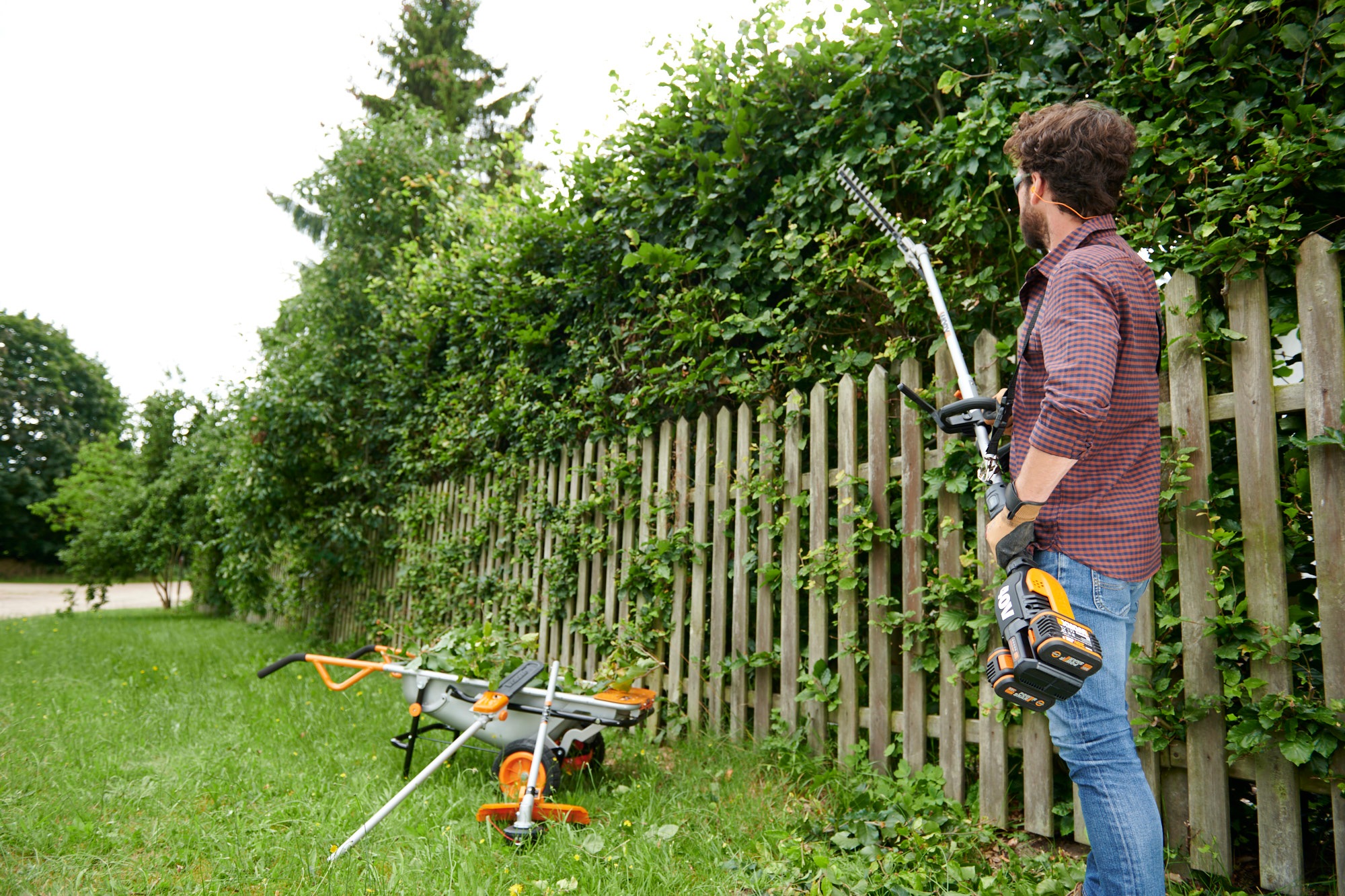 Worx Akku-Rasentrimmer »Nitro WG186E.92«, diverse Aufsätze, Doppelfaden, ohne Akku und Ladegerät