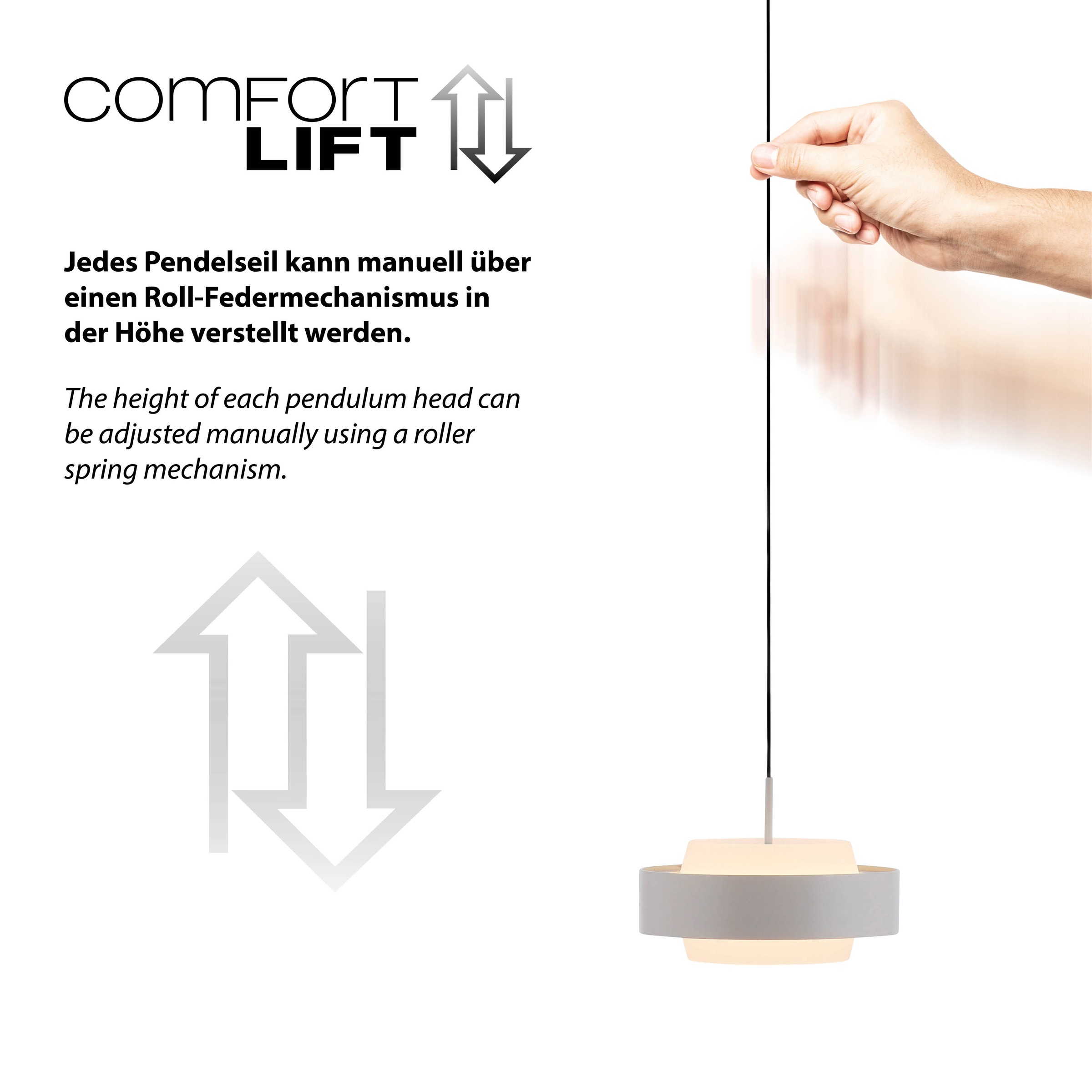 SCHÖNER WOHNEN-Kollektion LED Pendelleuchte »ELMO« LED-Board 1 Stk. Warmweiß SCHÖNER WOHNEN Kollektion, Comfort Lift, Dimmfähig per Tronicdimmer