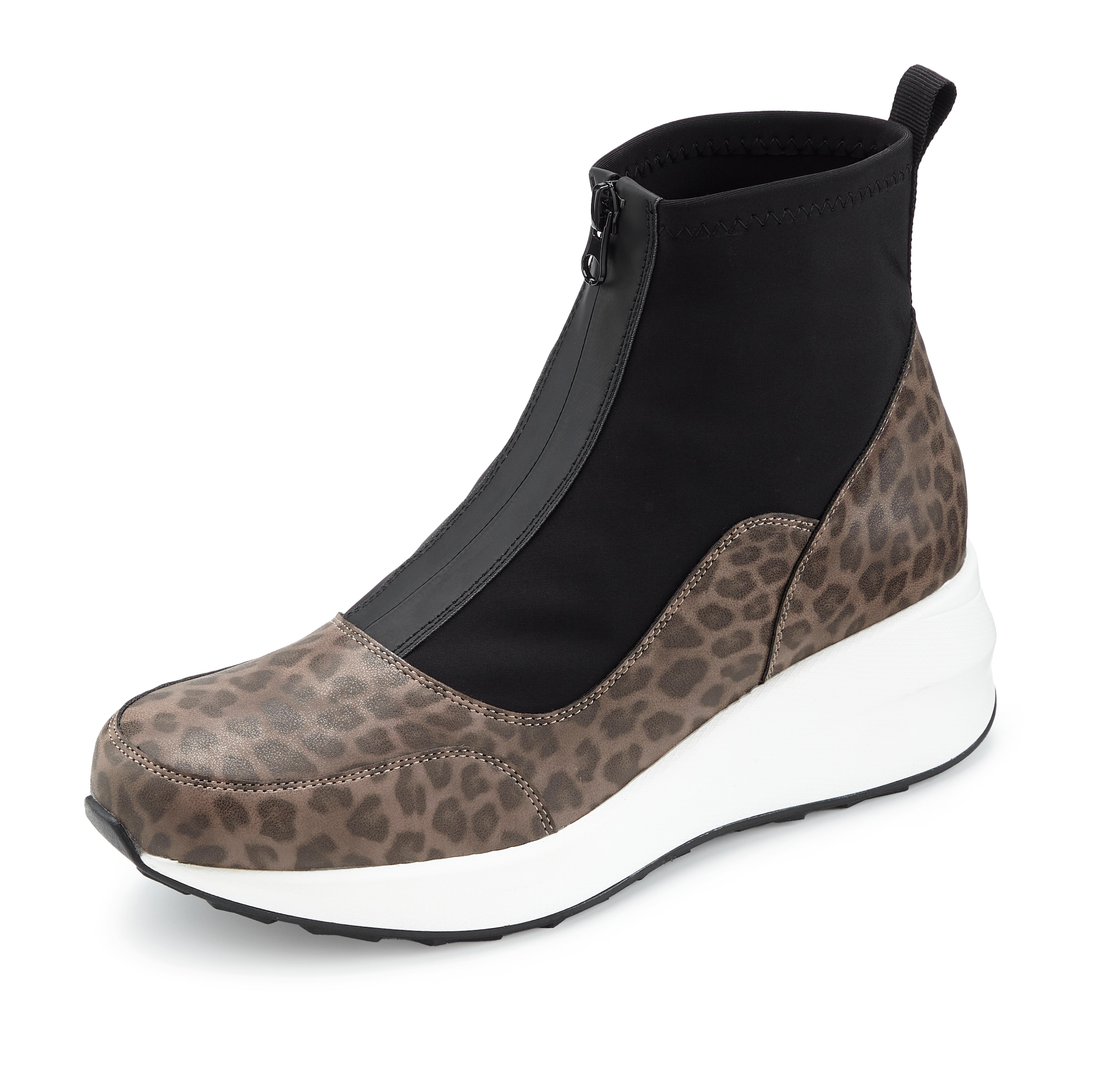 LASCANA Stiefelette »Sneaker, Keilstiefelette, Freizeitschuh«  NEU mit innenliegendem Keilabsatz und Frontreißverschluss VEGAN