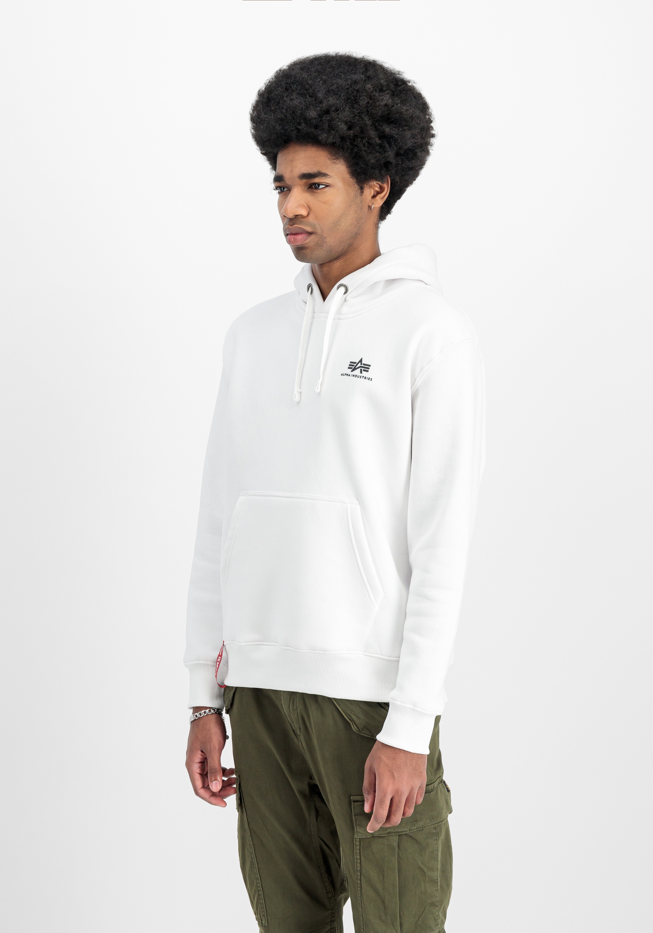 Alpha Industries Basic Small Logo Hoodie White S 2