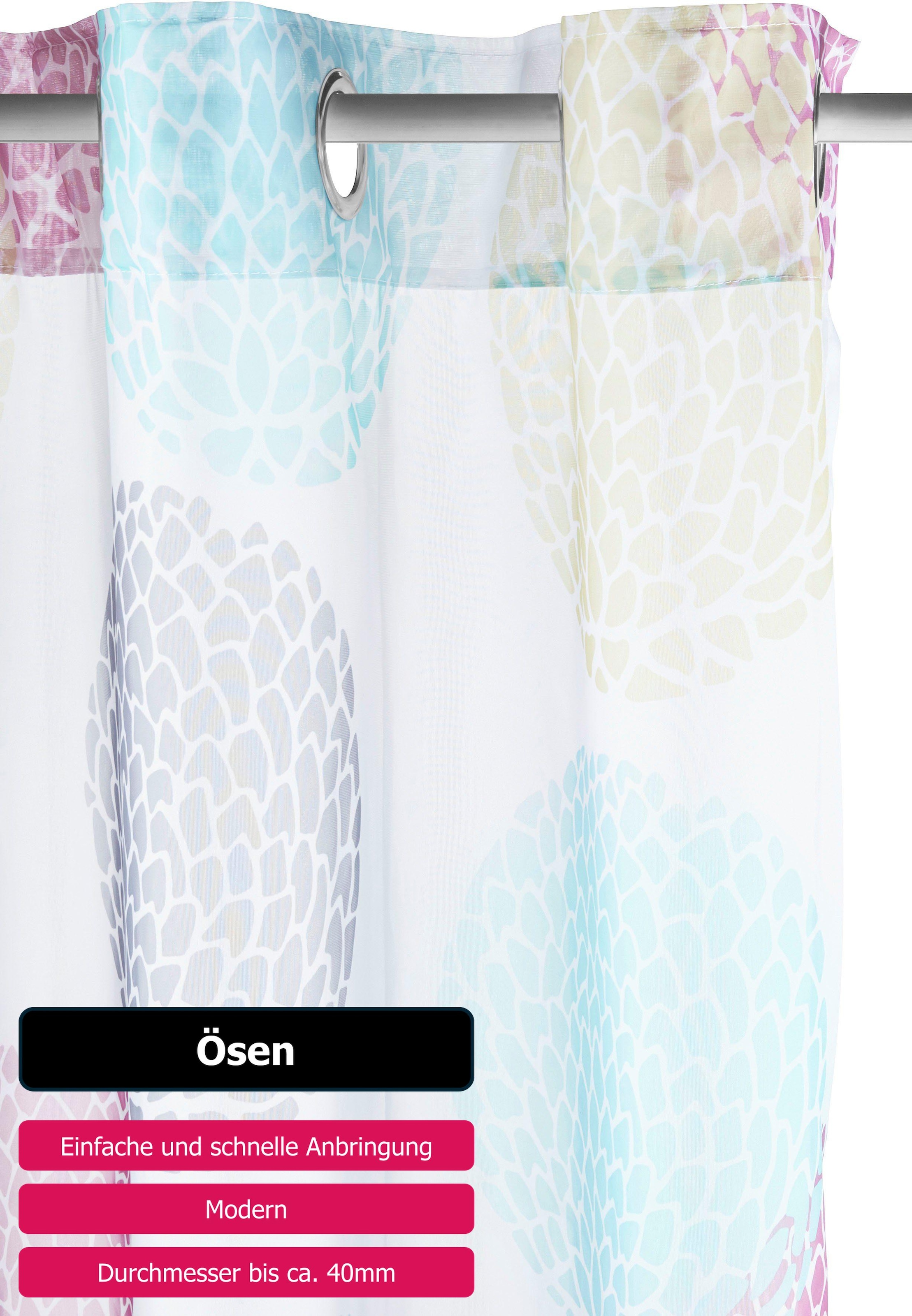 my home Gardine »BELEM«, (1 St.), 1 Schal, Polyester, Kreise