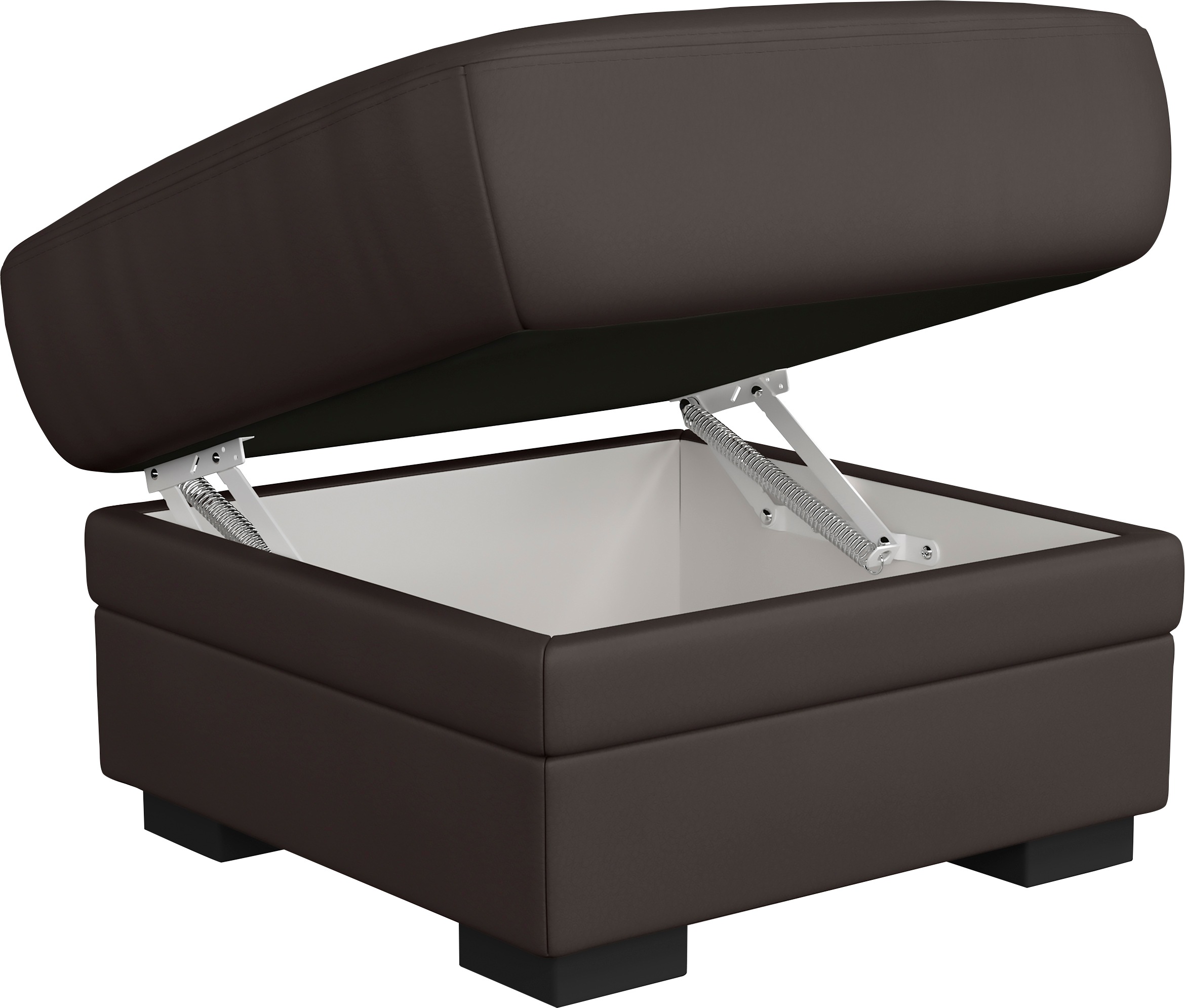 Hocker COTTA "Marcus", braun (mud), B:68cm H:45cm T:68cm, 64% Polyurethan, 25% Polyester, 11% Baumwolle, Hocker, Hocker, mit Stauraum 3