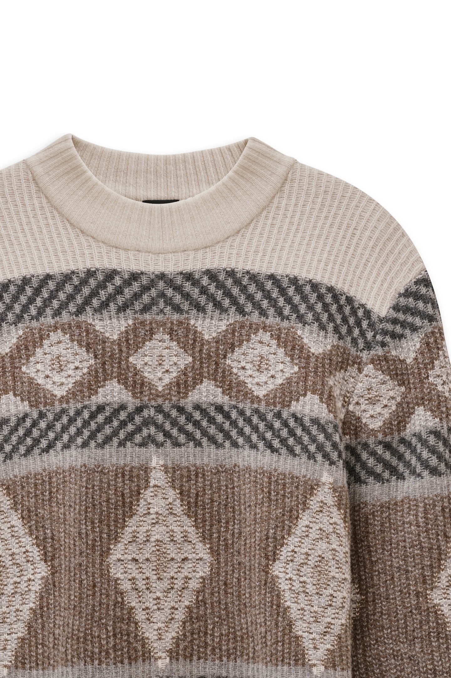 bugatti Norwegerpullover »Regular Fit«, mit Stehkragen & Fair-Isle