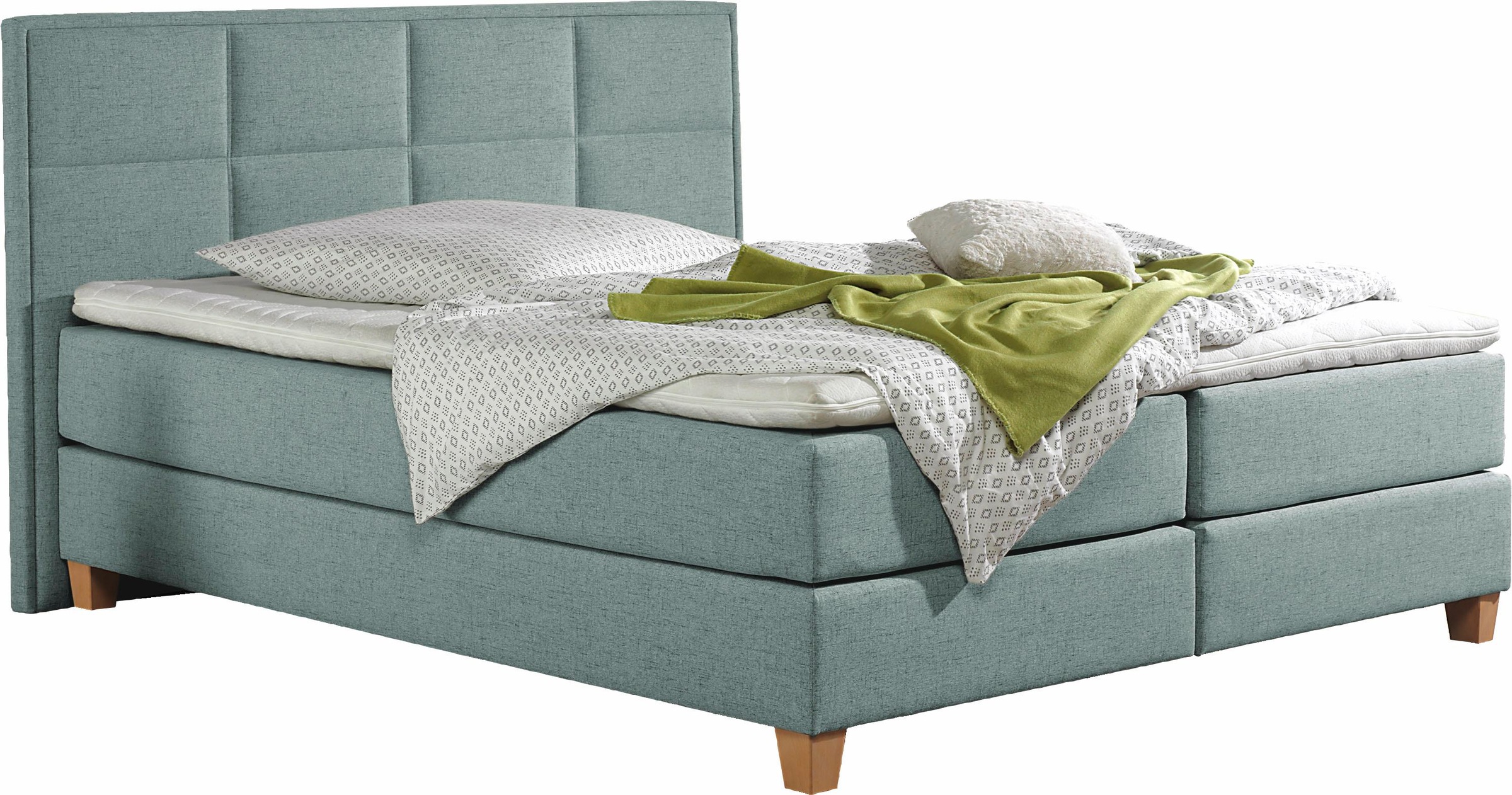 Home affaire Boxspringbett »Casey«, in 5 Breiten, 3 Ausführungen, 2 Härtegraden, Steppung, Topper