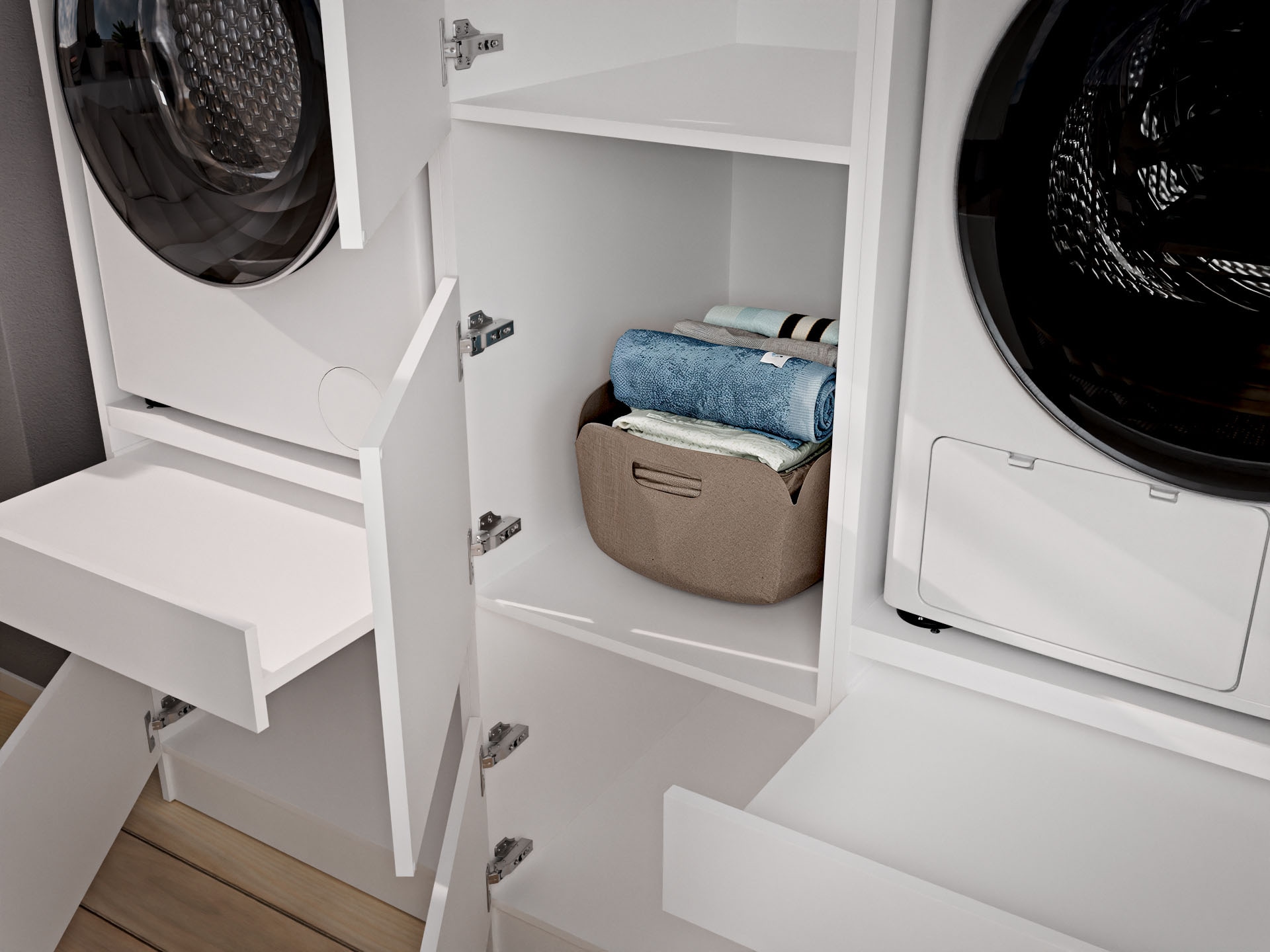 BASIC by Balculina Mehrzweckschrank-Set »Washhome B/T/H 236x68x200 cm« 4 Stk. tlg.