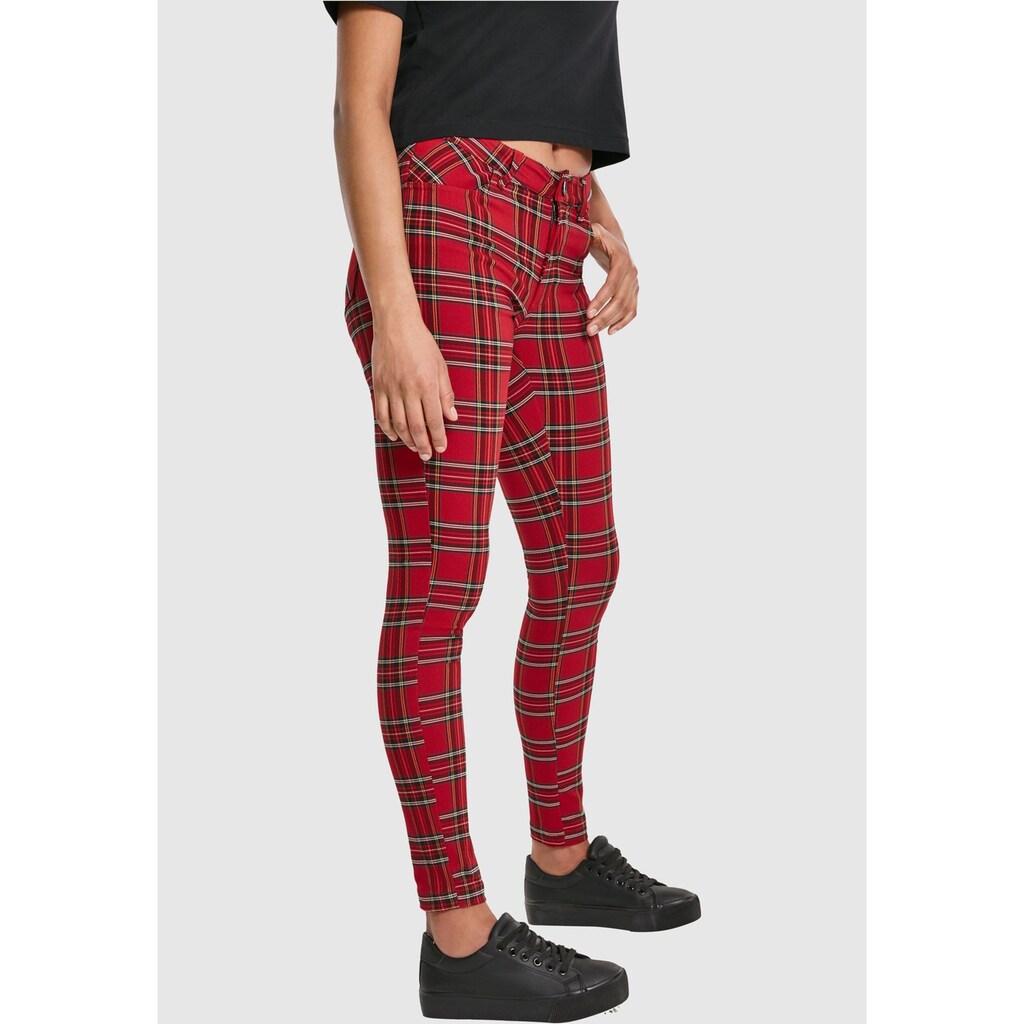 URBAN CLASSICS Stoffhose »Urban Classics Damen Ladies Skinny Tartan Pants«, (1 tlg.)