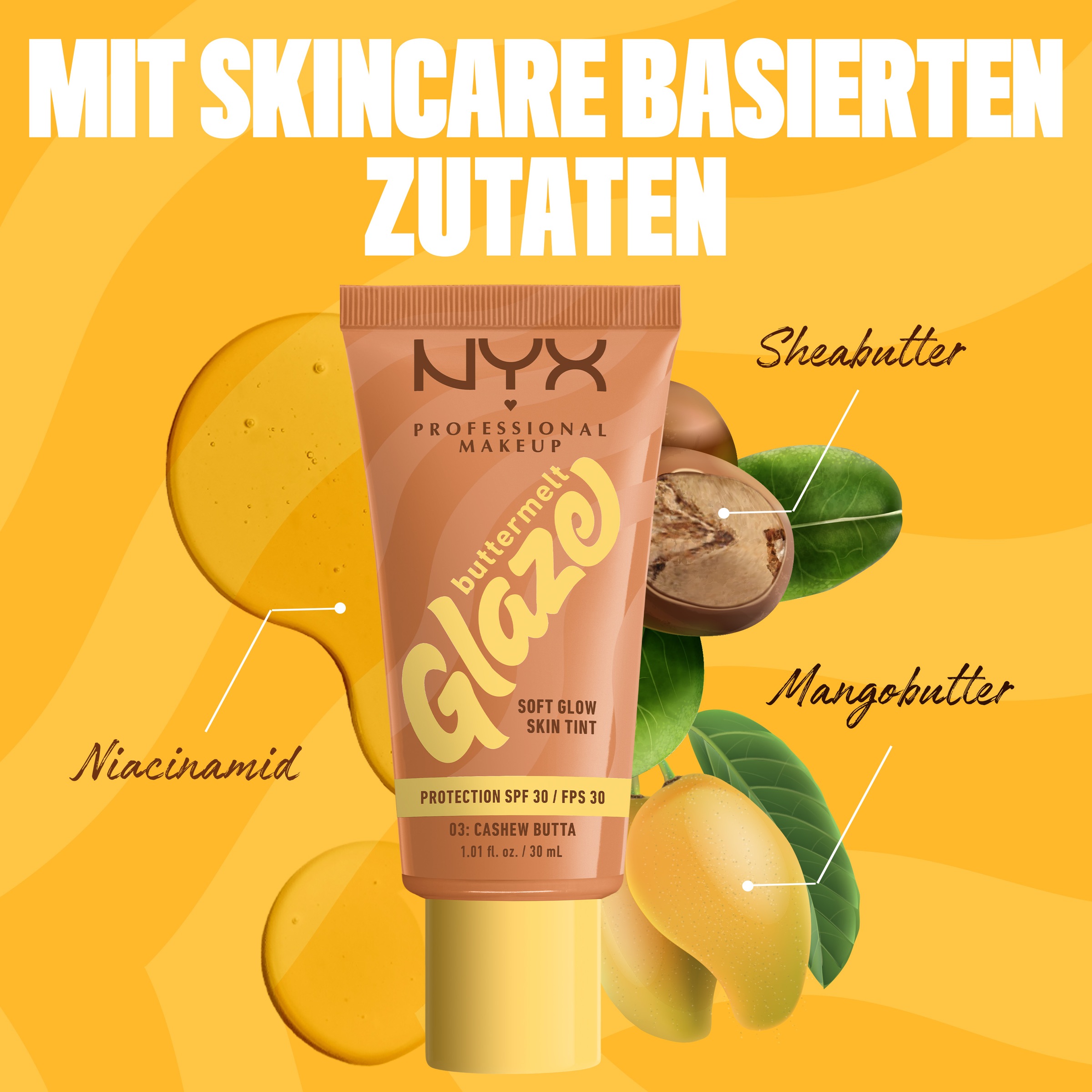 NYX Foundation »NYX Professional Makeup Buttermelt Glaze Foundation LSF 30«
