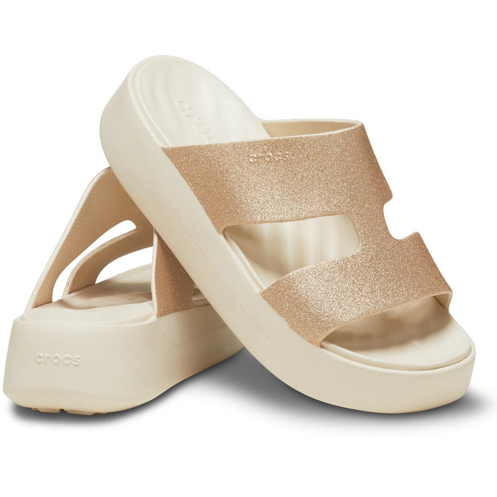 Crocs Pantolette »Getaway Platform Glitter H-Strap«, Plateau, Sommerschuh, Schlappen mit Glitzer