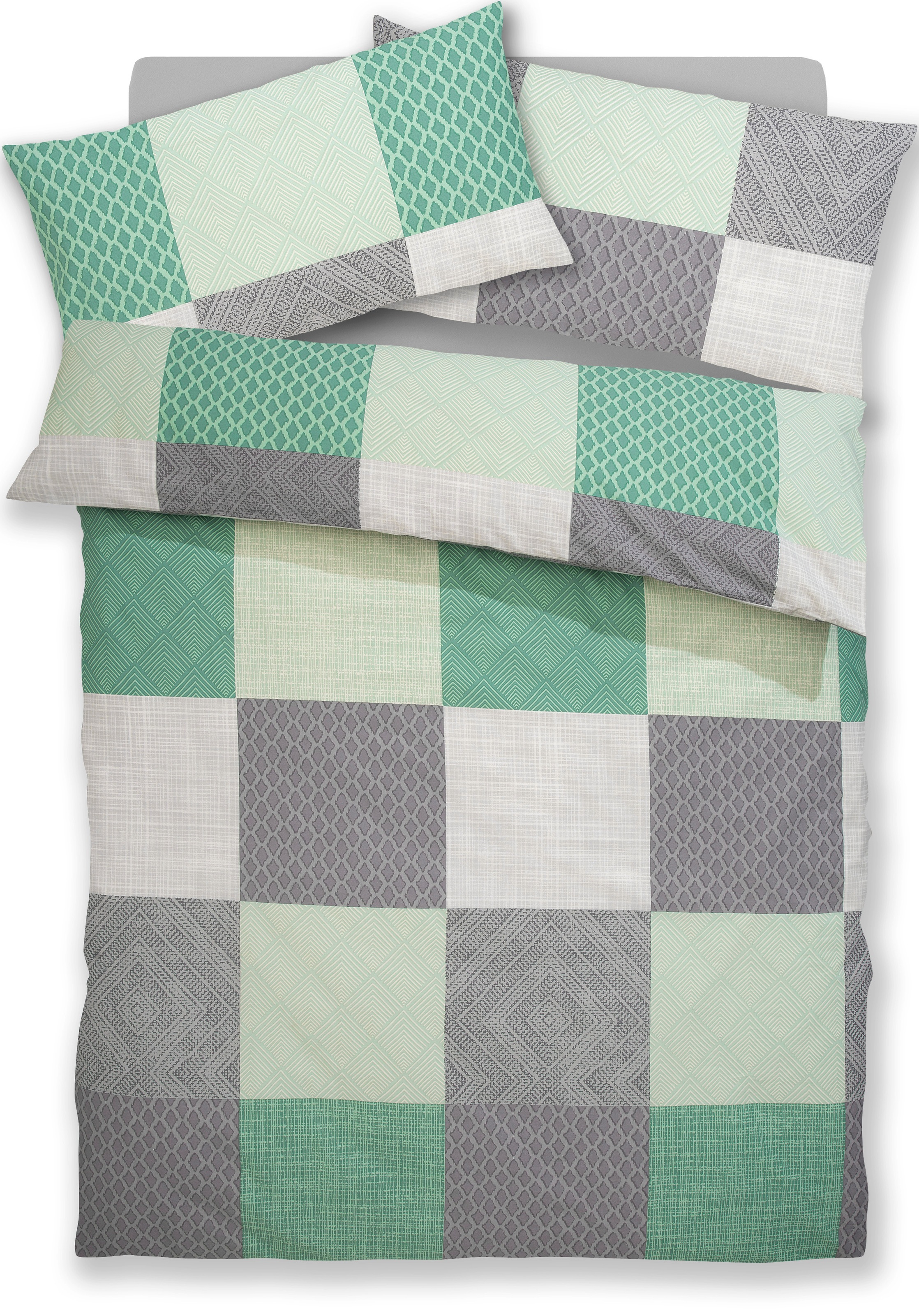 BIERBAUM Bettwäsche "Ella" 2 Stk. tlg. in hochwertigem Renforcé, Karo Desig günstig online kaufen