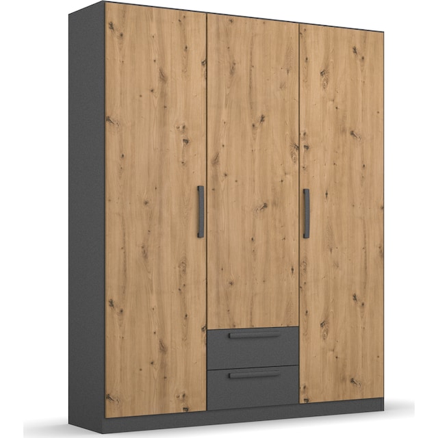 rauch Drehtürenschrank »StyleUp«, Typ Dark & Wood mit trendigen farblich  abgesetzten Griffen bestellen | BAUR