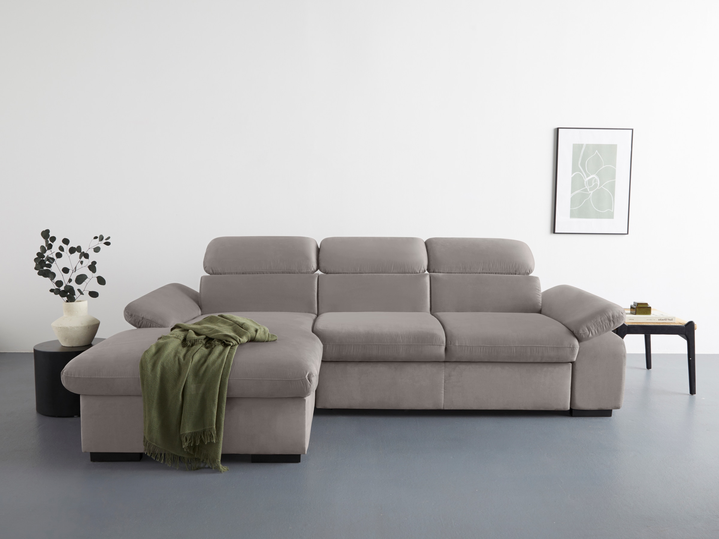 COTTA Ecksofa "Lola L-Form mit Kopfteilfunktion & Hocker", (Set, mit Hocker günstig online kaufen