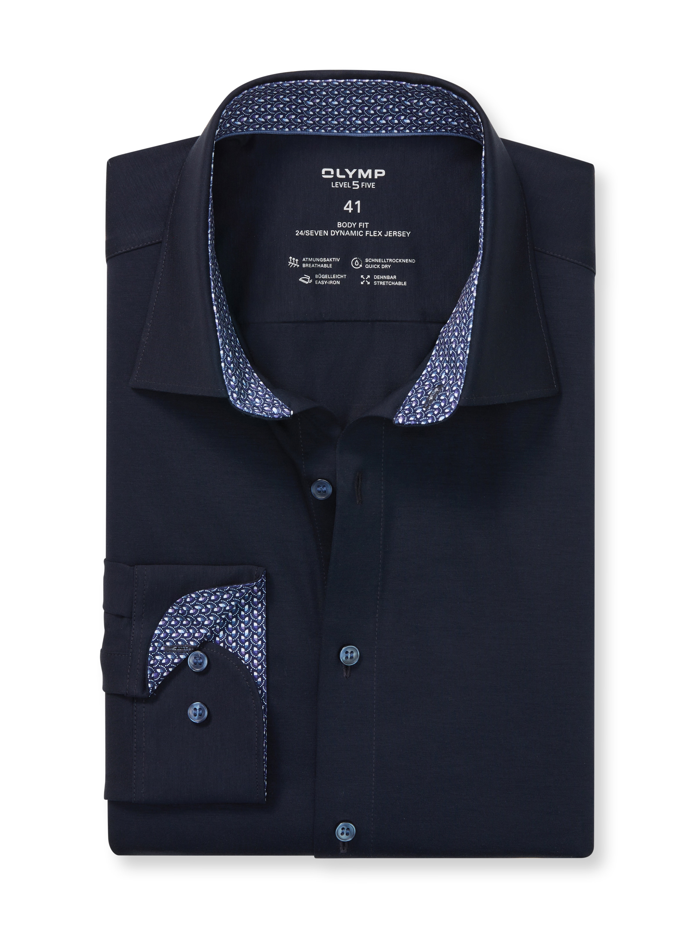 OLYMP Langarmhemd "24/Seven - Level Five", Jerseyhemd, Businesshemd, body f günstig online kaufen