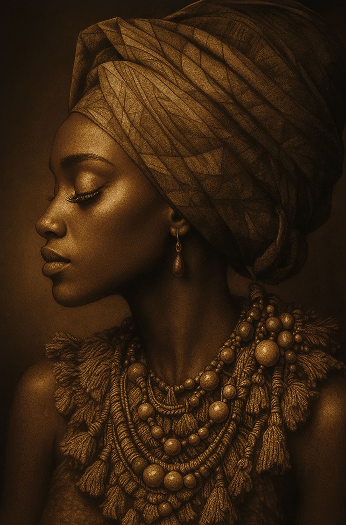 Bönninghoff Leinwandbild »Wandbild AFRIKANISCHE FRAU 78x118 cm – Leinwandbild Keilrahmen Deko« Afrika | Frau | Portrait 1 Stk. tlg. auf Keilrahmen gespannt