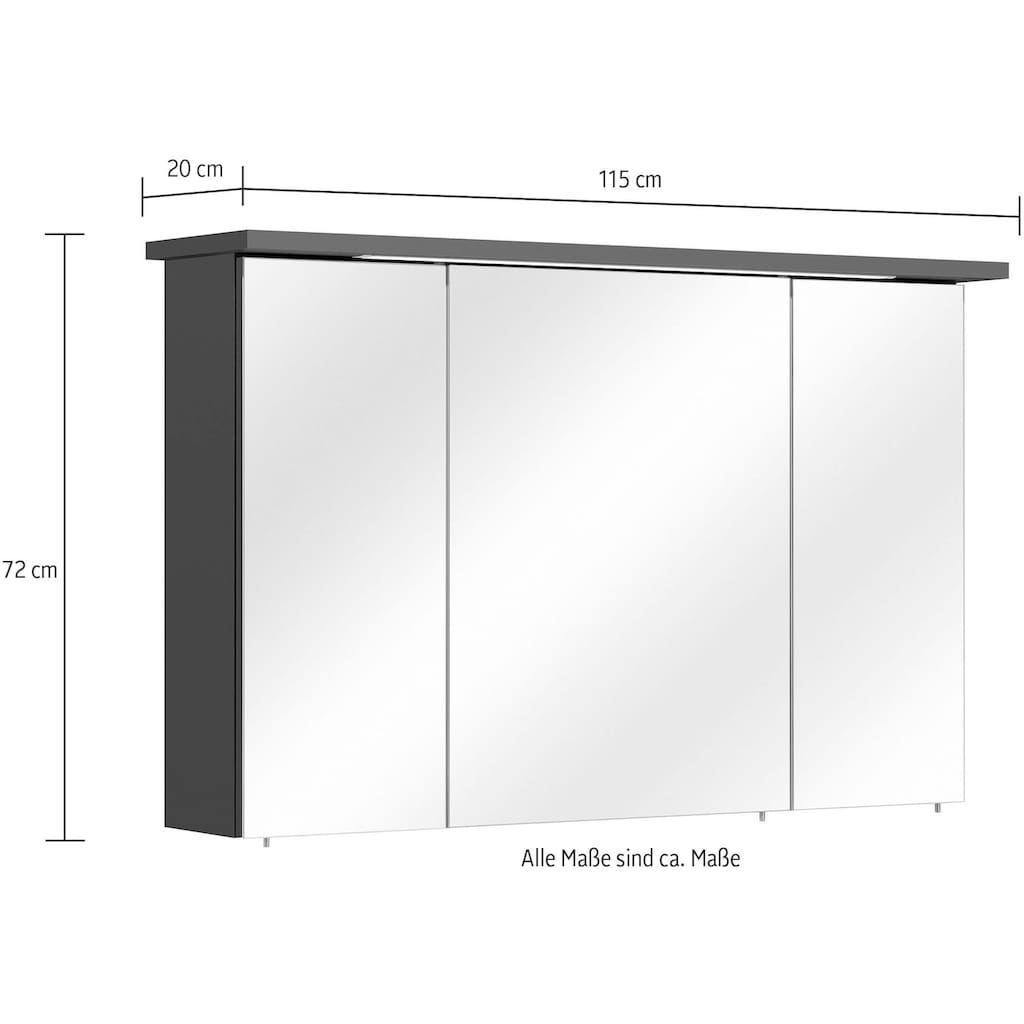 Saphir Badmöbel-Set »Quickset 327 4-teilig, Waschplatz und LED-Spiegelschrank«, (Set, 4 St.)