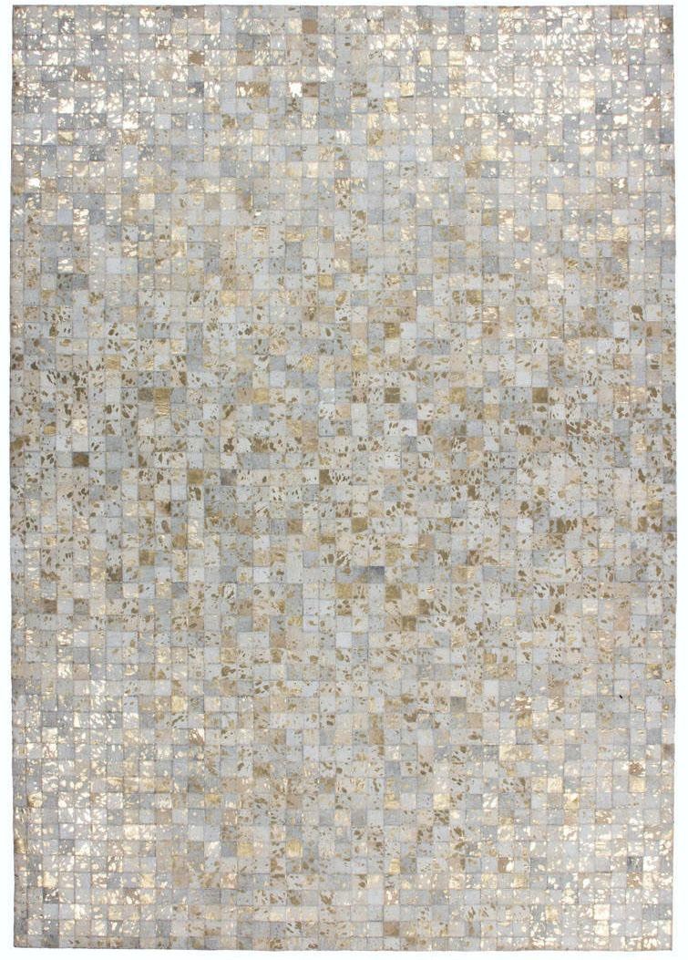 Kayoom Lederteppich "Rocket 110 - Fellteppich" rechteckig 8 mm Höhe Patchwo günstig online kaufen