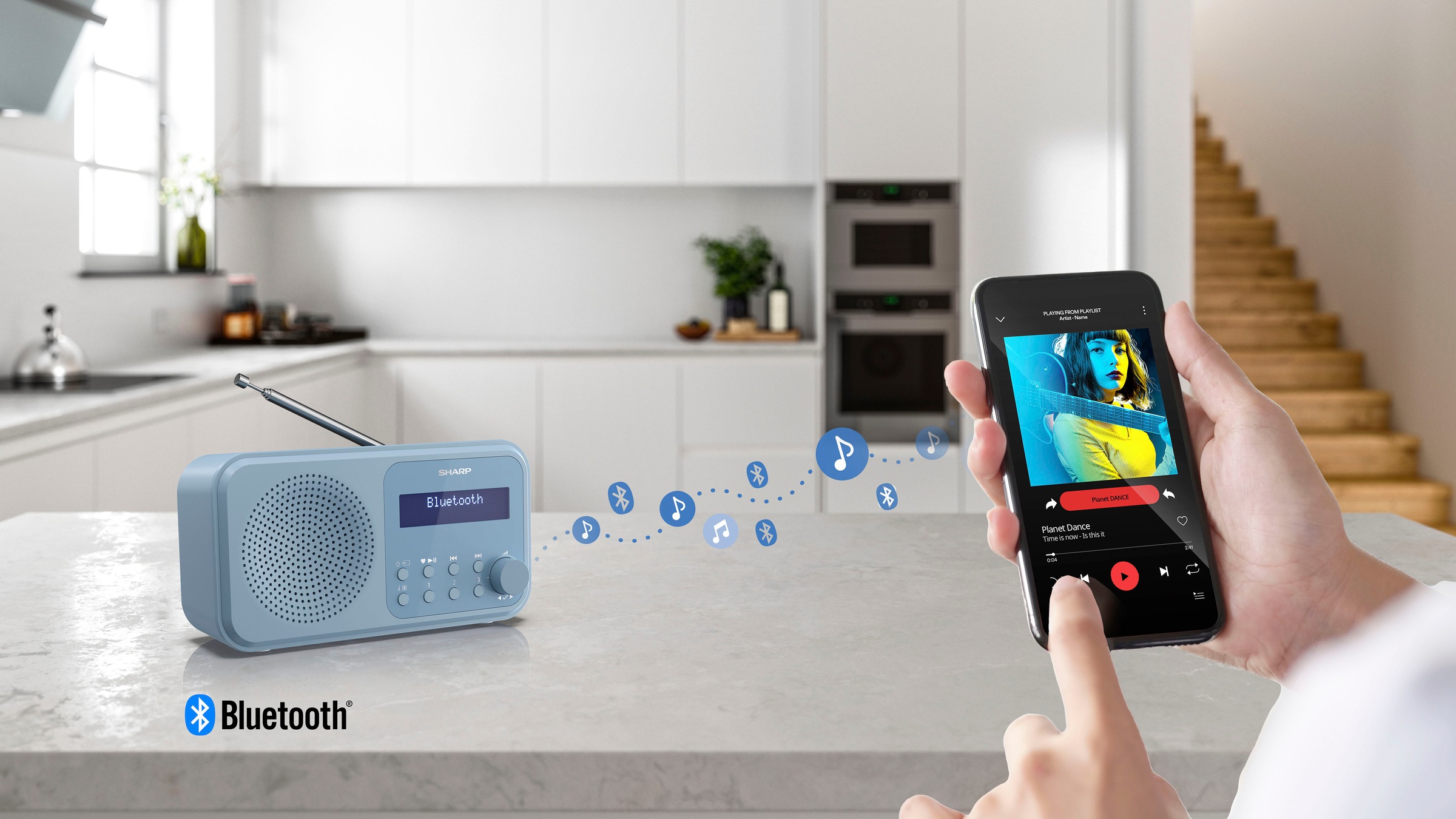 Sharp Radio »DR-P420«, (Bluetooth-A2DP Bluetooth-AVRCP Bluetooth Digitalradio (DAB+)-FM-Tuner mit RDS 2 W)