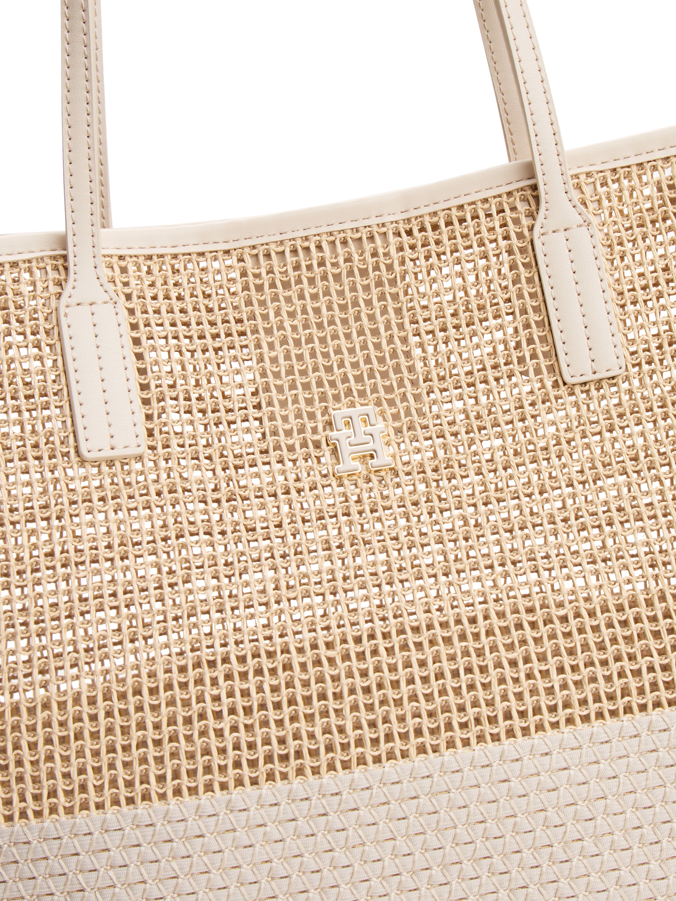 Tommy Hilfiger Tragetasche »TH CITY SUMMER TOTE WOVEN«, Damen Umhängetasche, Schultertasche mit TH-Logoemblem
