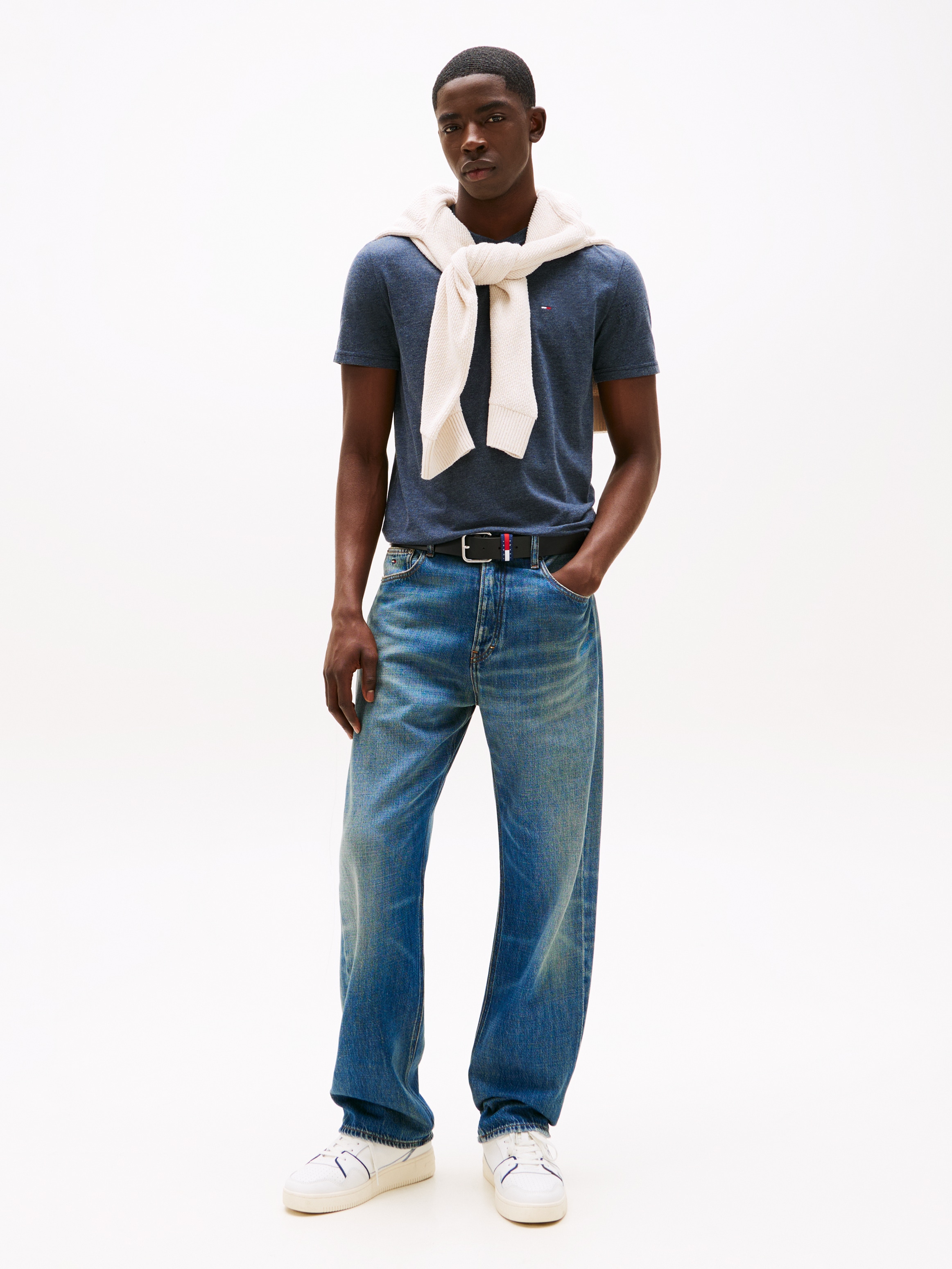 Tommy Jeans T-Shirt »TJM XSLIM JASPE HTR TEE EXT«, Mit Rundhalsausschnitt