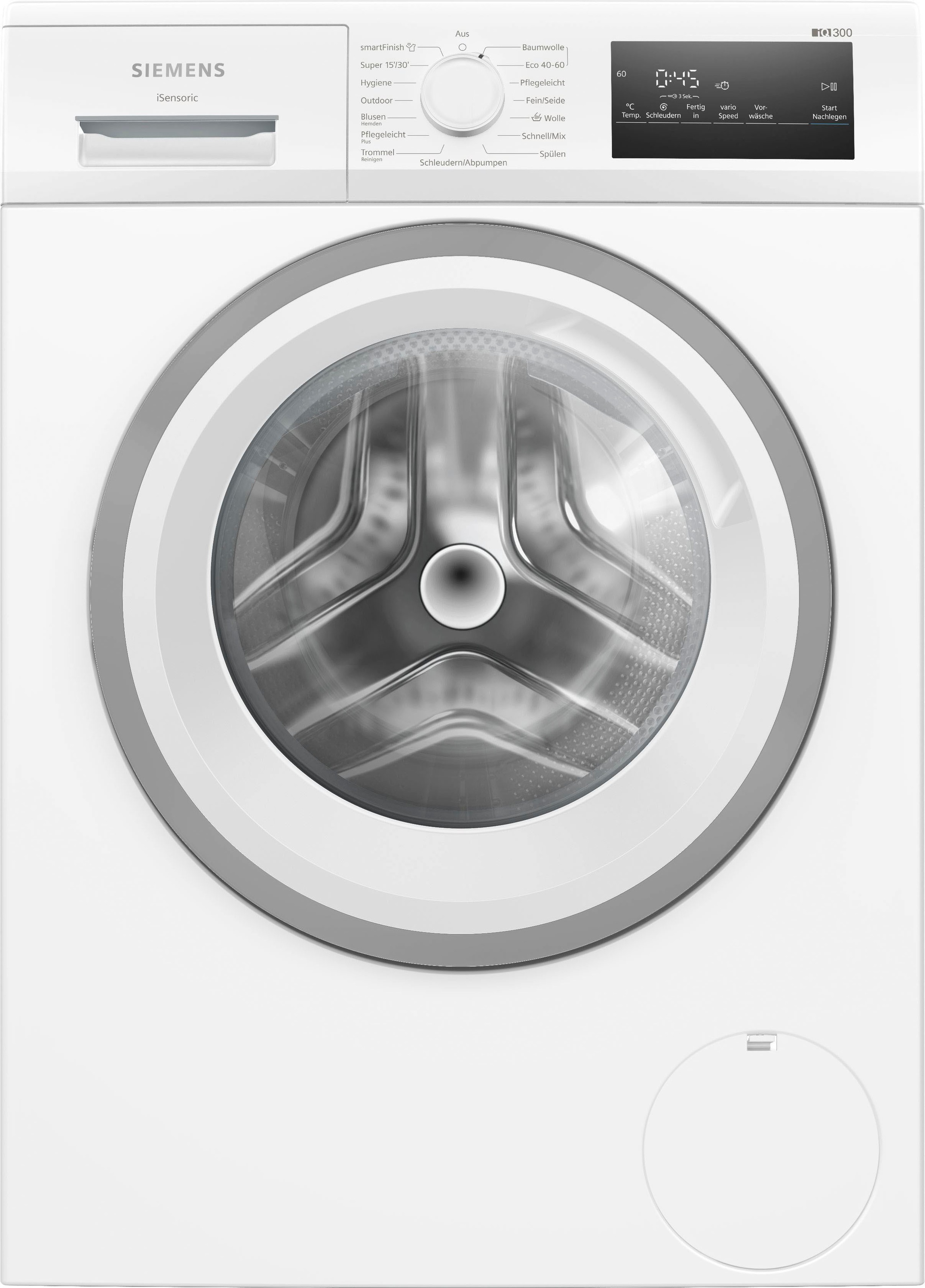 SIEMENS Waschmaschine iQ300 "WM14N127" 8 kg 1400 U/min Knitter-Programm sma günstig online kaufen
