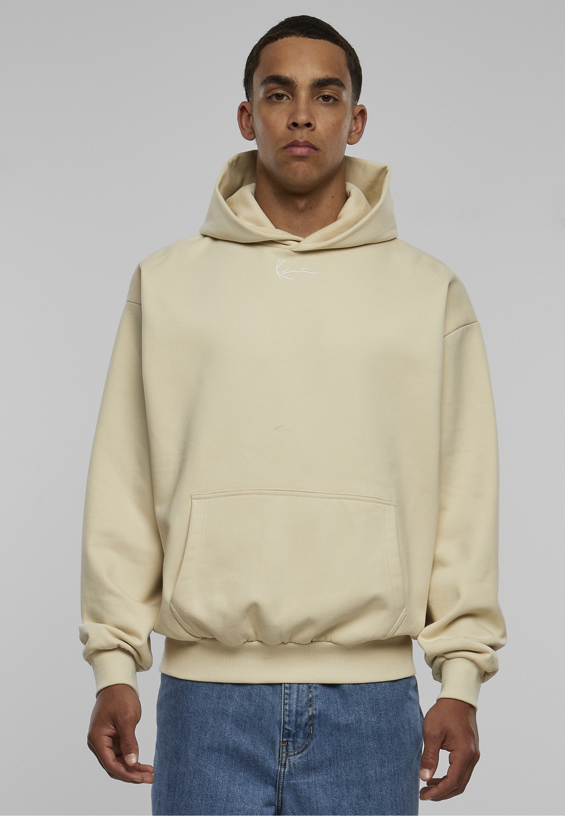 Kapuzenpullover KARL KANI "Karl Kani Herren", Herren, Gr. XXL, sanftes weiß, 80% Baumwolle, 20% Polyester, unifarben, oversize, ohne Ausschnitt, Pullover Kapuzenpullover 2