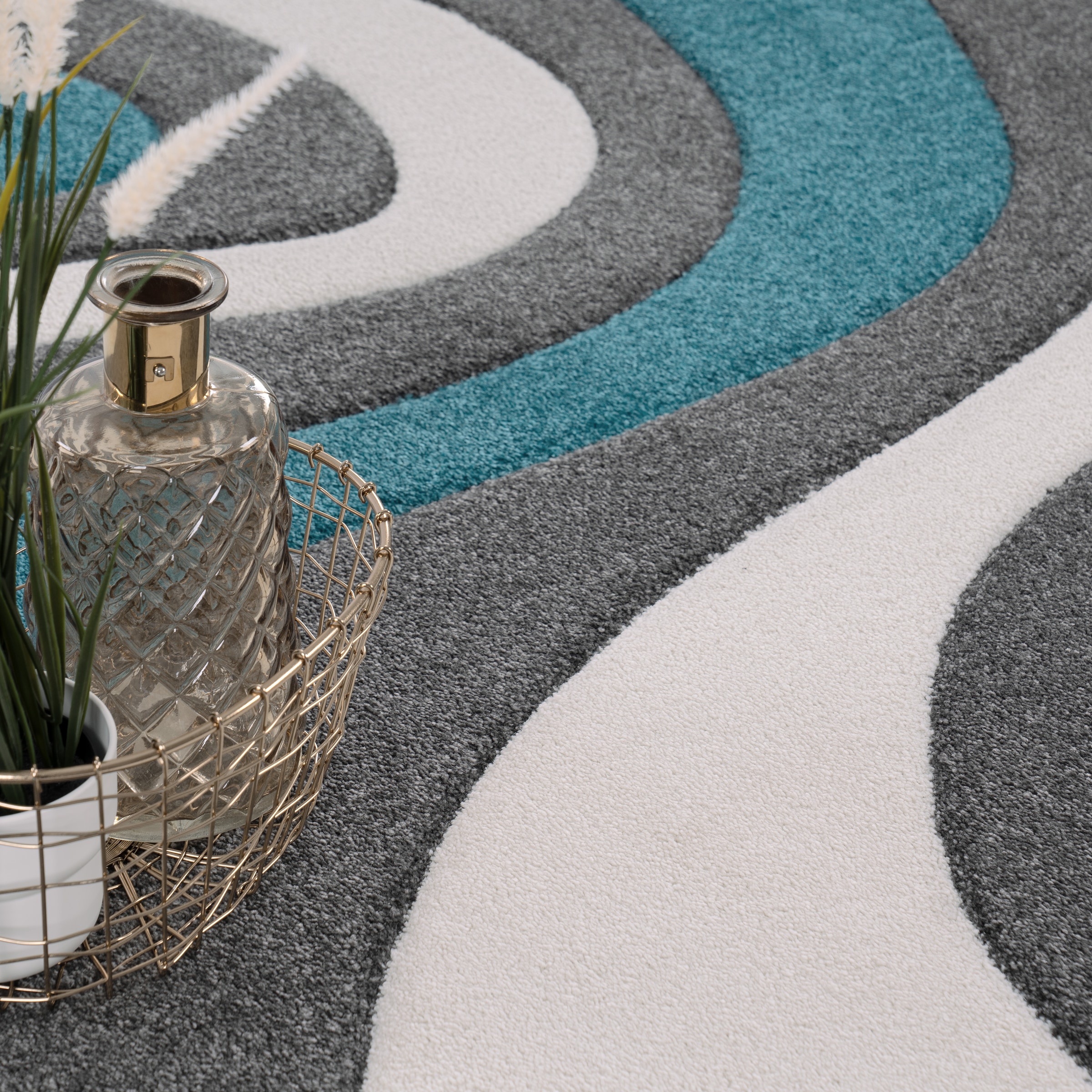 Paco Home Läufer »Diamond 760«, rechteckig, 18 mm Höhe, Teppich-Läufer, Kurzflor, 3D-Design, modernes Wellen Muster