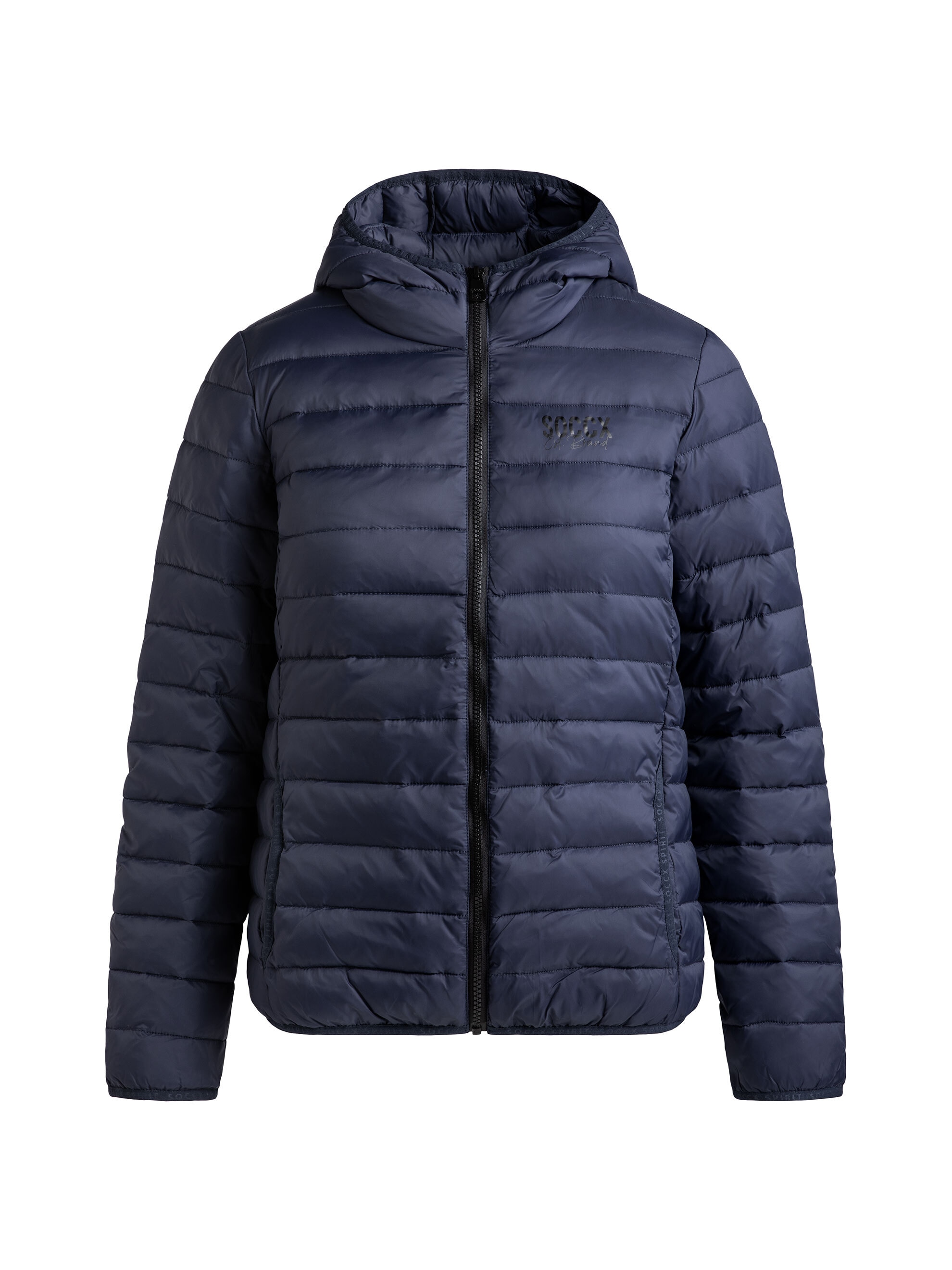 SOCCX Outdoorjacke mit Kapuze mit elastischem Saumabschluss