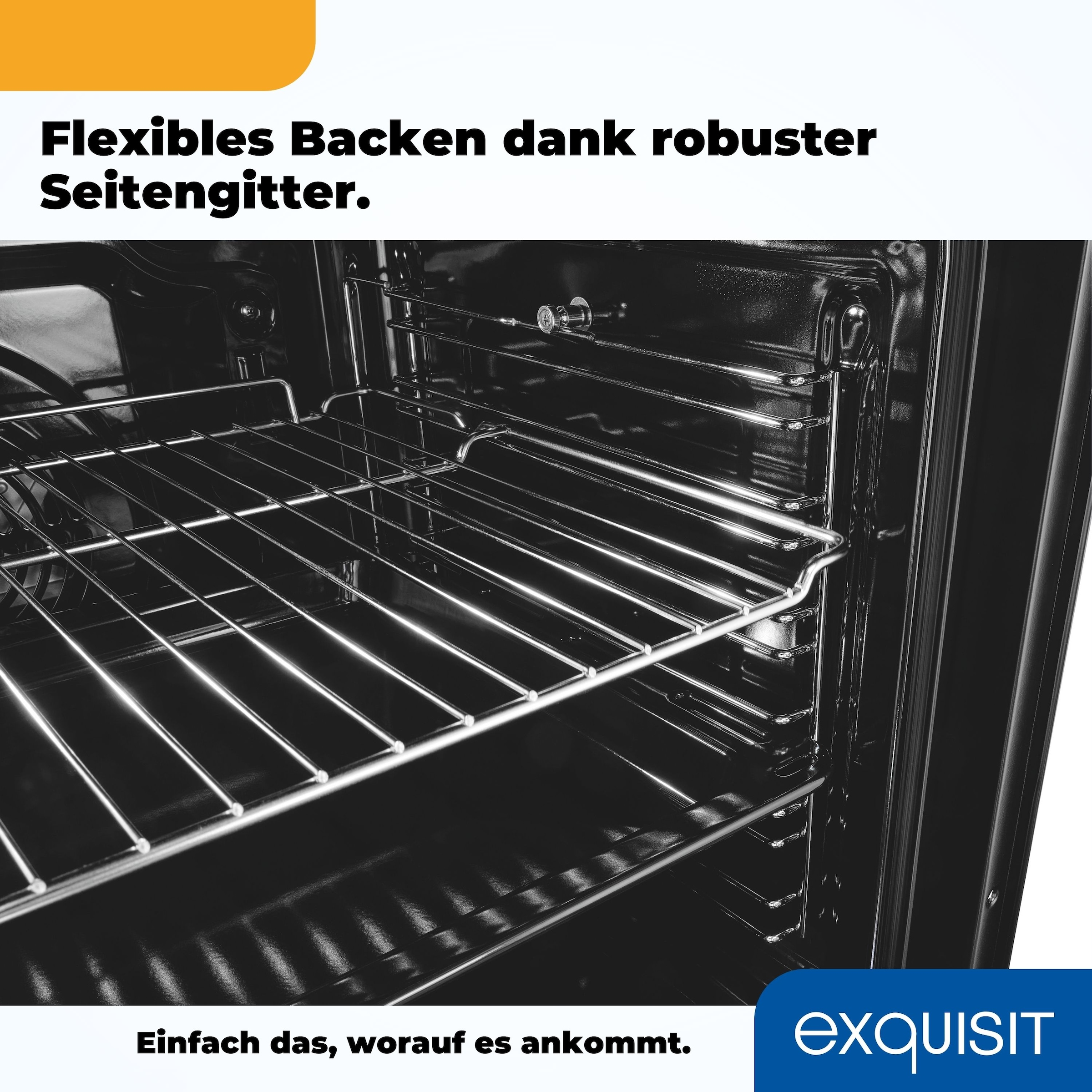 exquisit Einbaubackofen  »EBE278-U-020 schwarz«, mit Teleskopauszug nachrüstbar