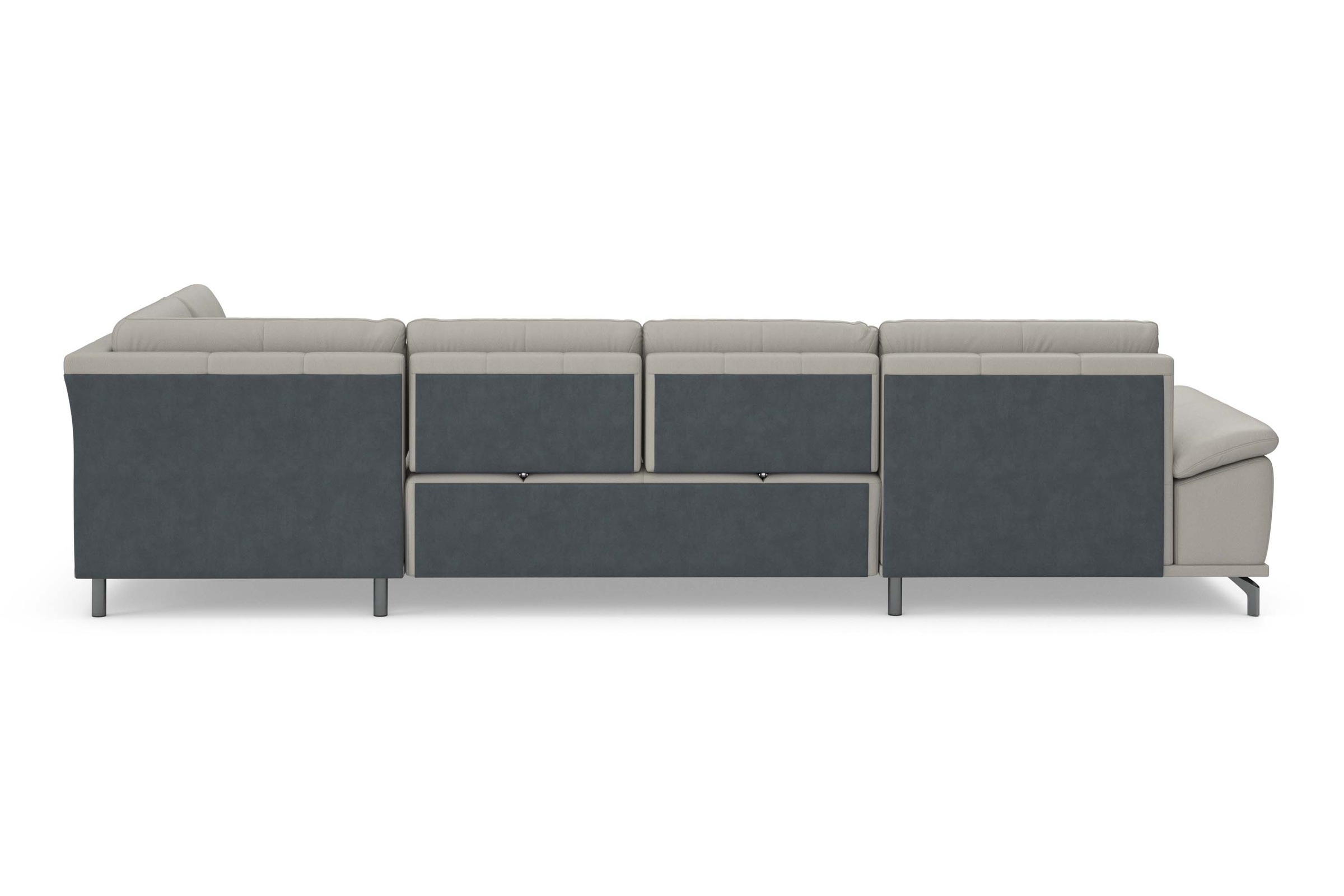 Places of Style Wohnlandschaft »Costello U-Form, mit Sitztiefenverstellung, Armteilverstellung und«, 3 Nierenkissen, optional Bettfunktion und Bettkasten