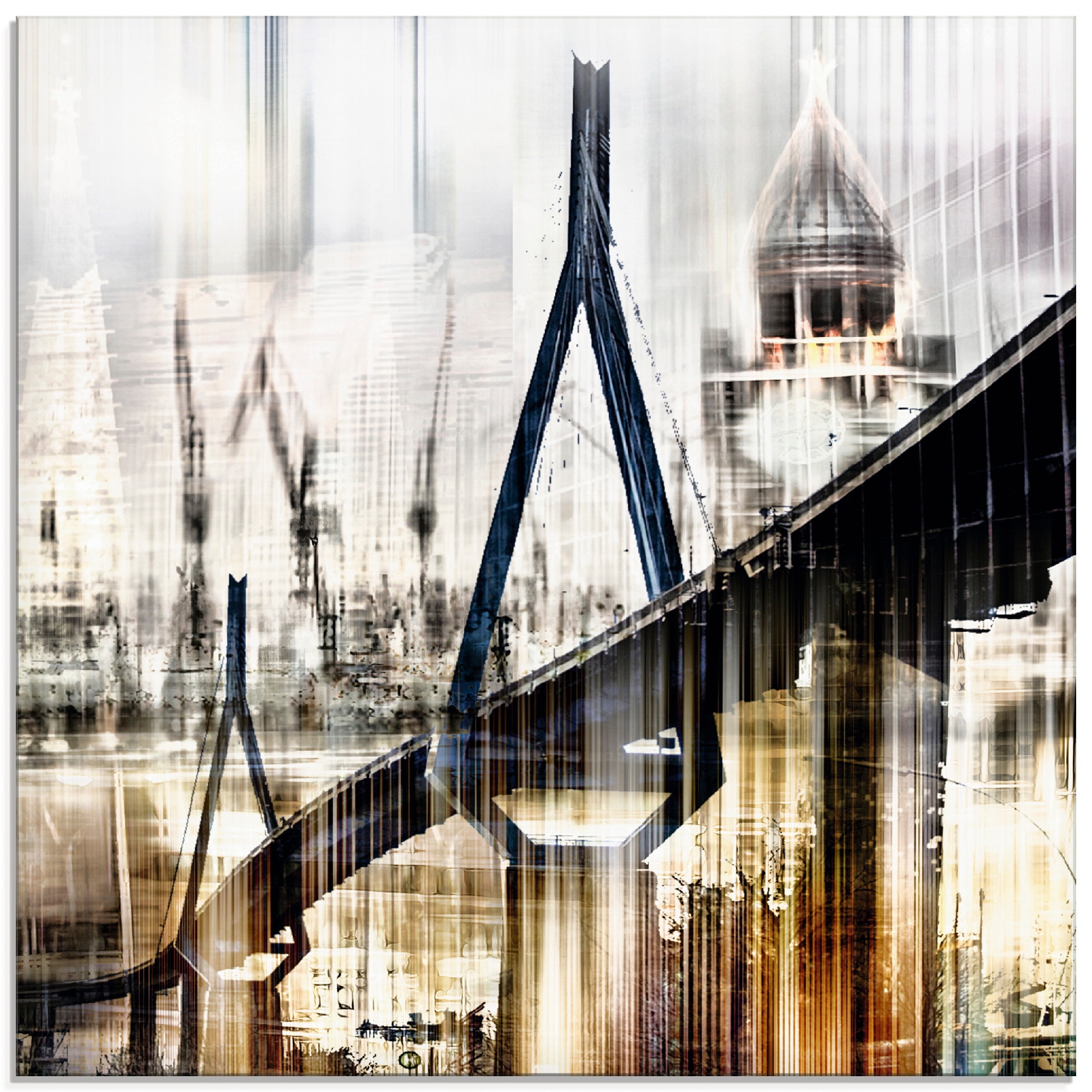Artland Glasbild "Hamburg Skyline Collage III" Deutschland 1 Stk. tlg. in verschiedenen Größen