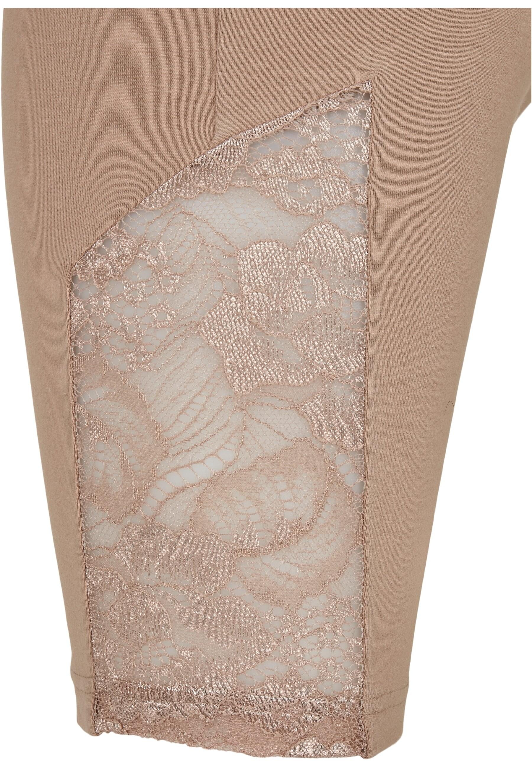 URBAN CLASSICS Radlerhose »Urban Classics Damen Ladies High Waist Lace Inset Cycle Shorts«, (1 tlg.)