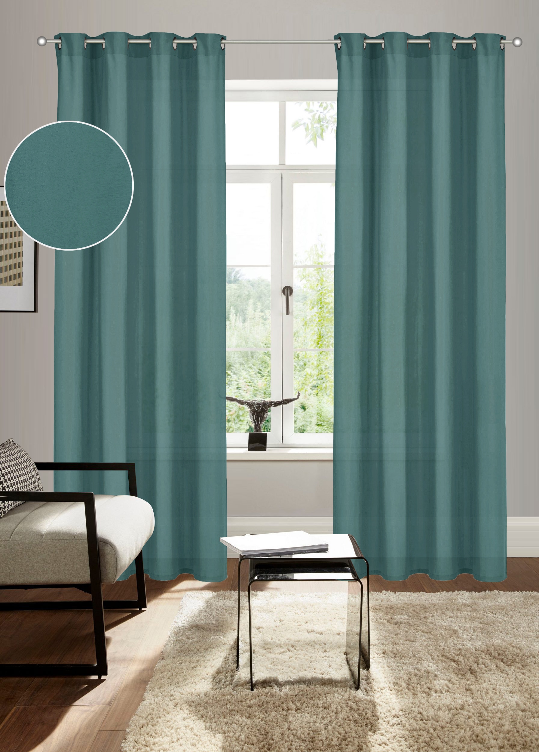 Bruno Banani "Lagan" Ösen 2 Stk. tlg. 2-er Set, gewebt, Microfaser, versch. günstig online kaufen