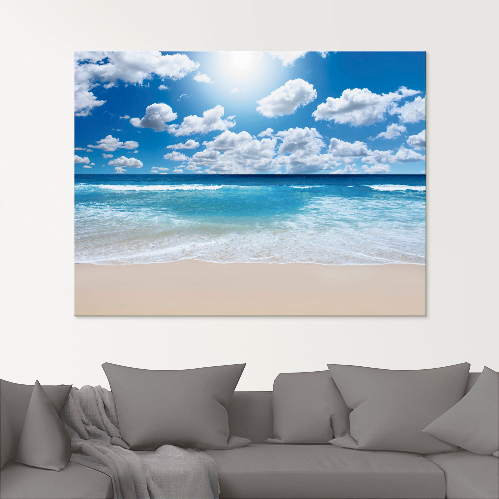 Artland Glasbild "Großartige Strandlandschaft" Strand 1 Stk. tlg. in versch günstig online kaufen