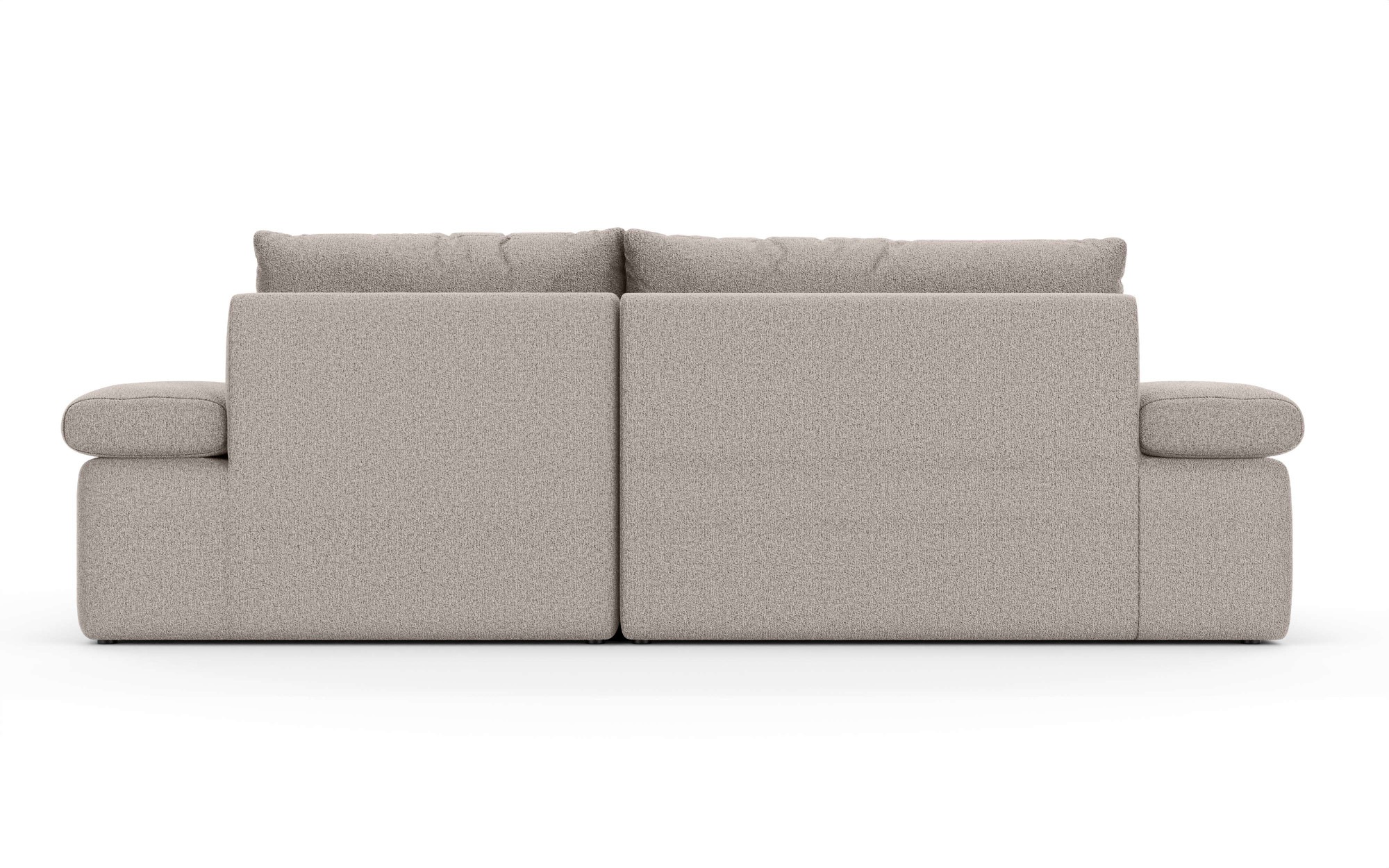 Home affaire Ecksofa »ALVERIE mit Recamiere, moderne Steppung, Maße: B/T/H 274/203/106 cm«, L-Form mit Wellenunterfederung, mit 4 Rückenkissen, pflegeleicht Stoff