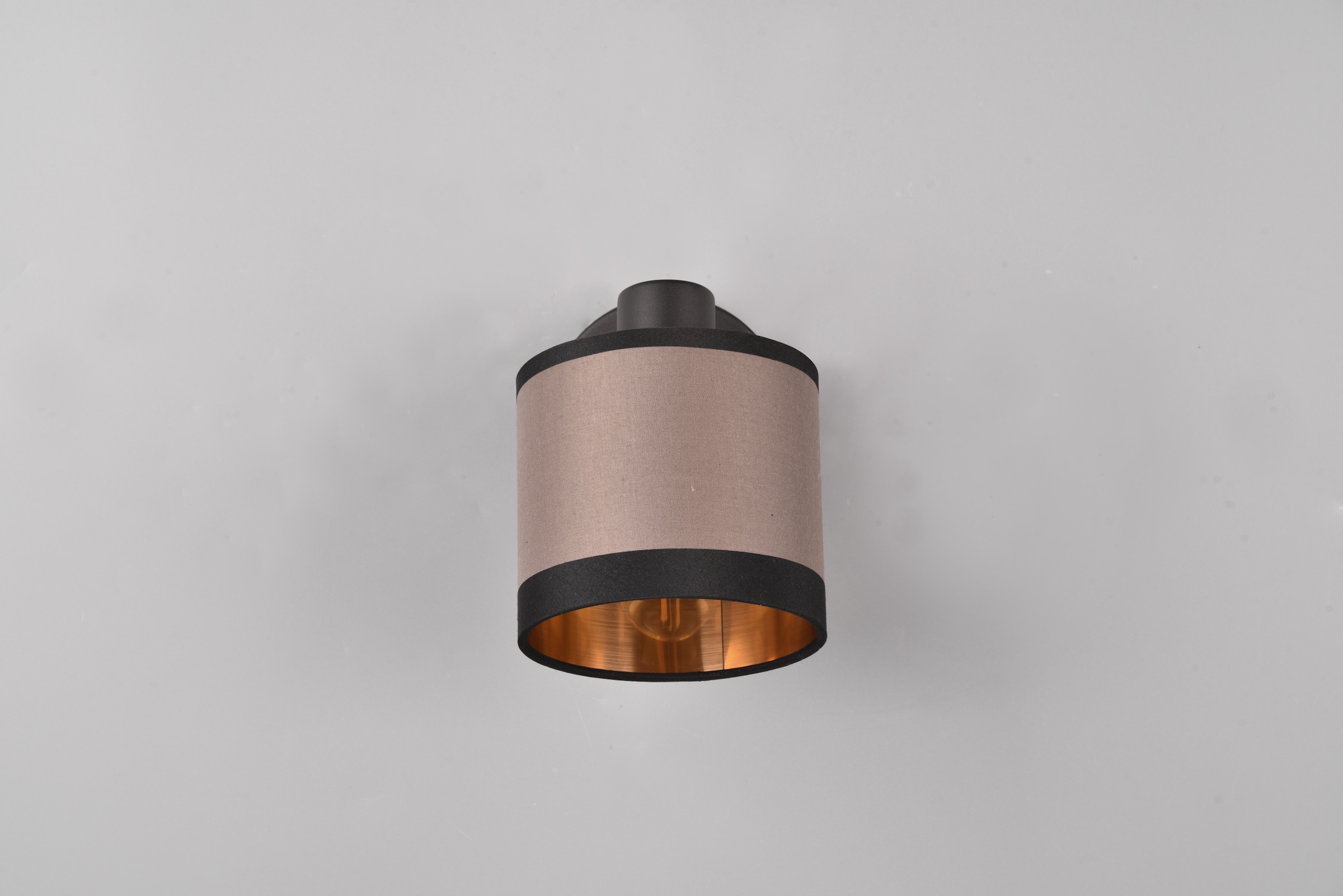 REALITY Leuchten Wandstrahler »DAVOS, Spot 1-flammig exkl 1xE14 max 10W mit Kippschalter Stoffschirm«, 1 flammig, Leuchtmittel E14 | Leuchtmittel wechselbar, Wandspot Stoffschirm zweifarbig Schalter On/Off Ø 12cm Höhe 21cm