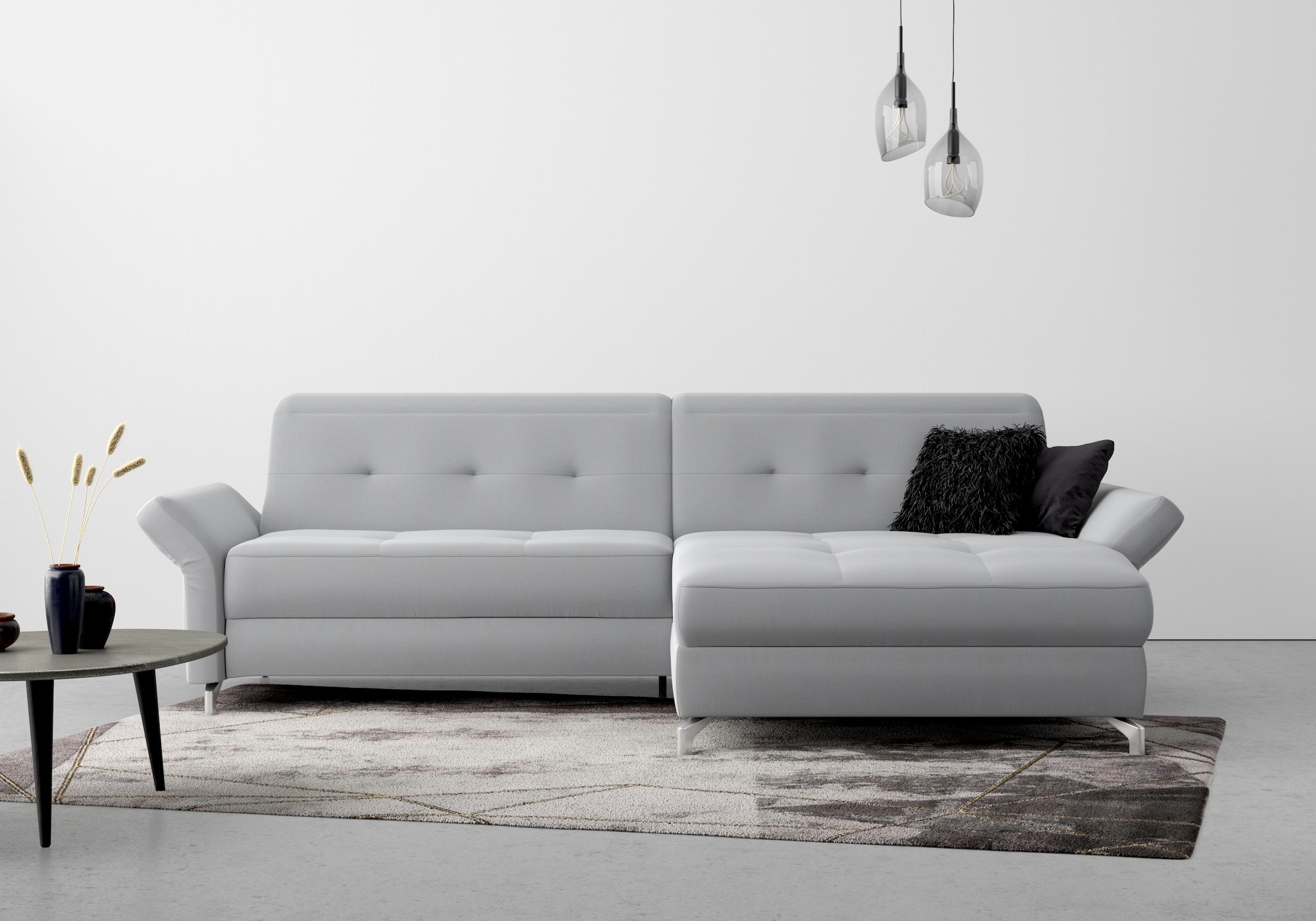 Home affaire Ecksofa "Maredo L-Form" Federkern, wahlweise auch mit Kopfteil günstig online kaufen