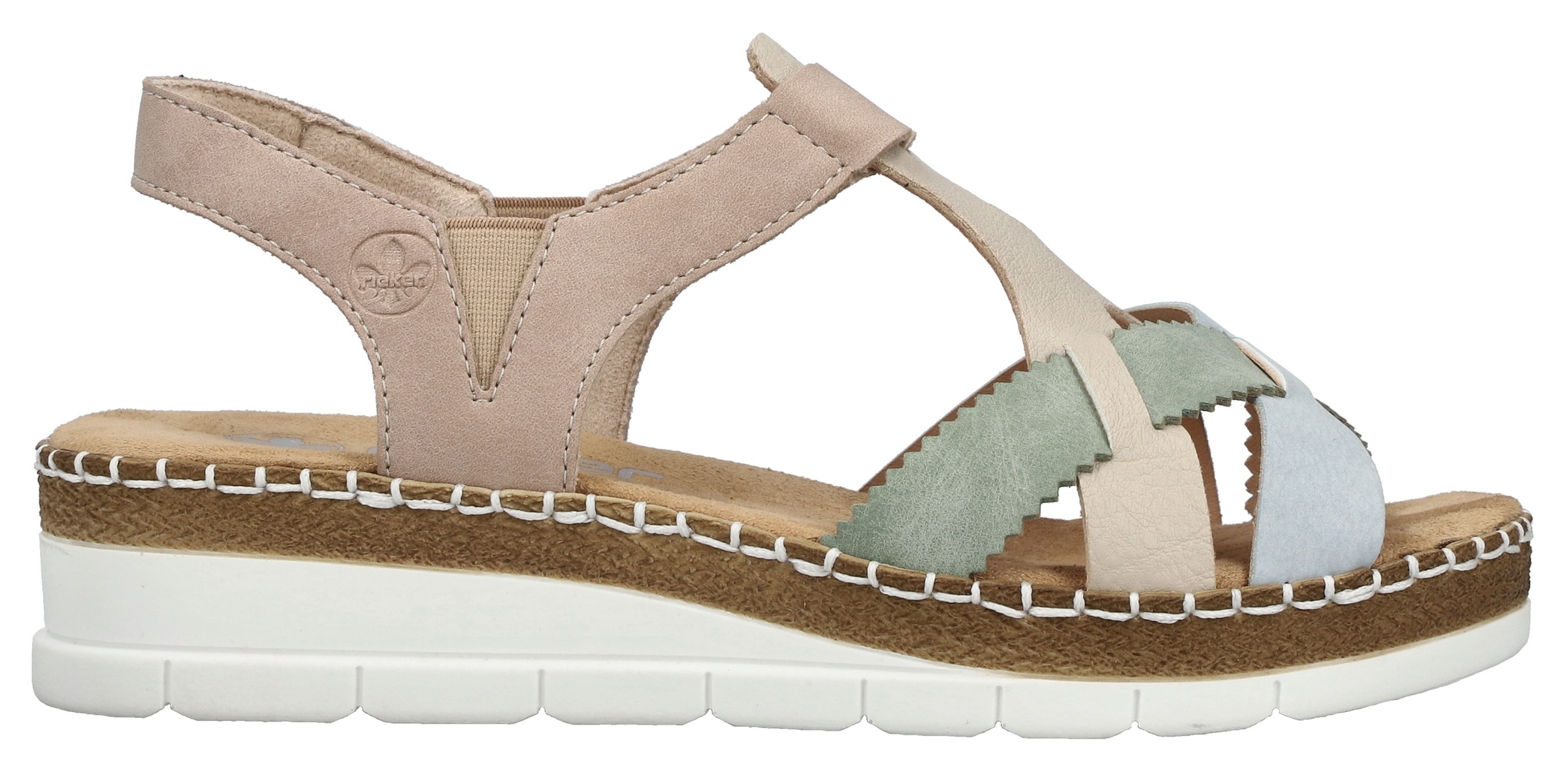 Rieker Sandale  Sommerschuh, Keilsandalette, Schlupfschuh mit Gummizug