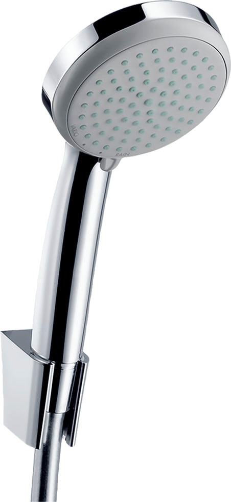 hansgrohe Duschbrause "Croma 100", (Brauseschlauch, Handbrause, Brausehalter), mit Duschschlauch 125cm, chrom