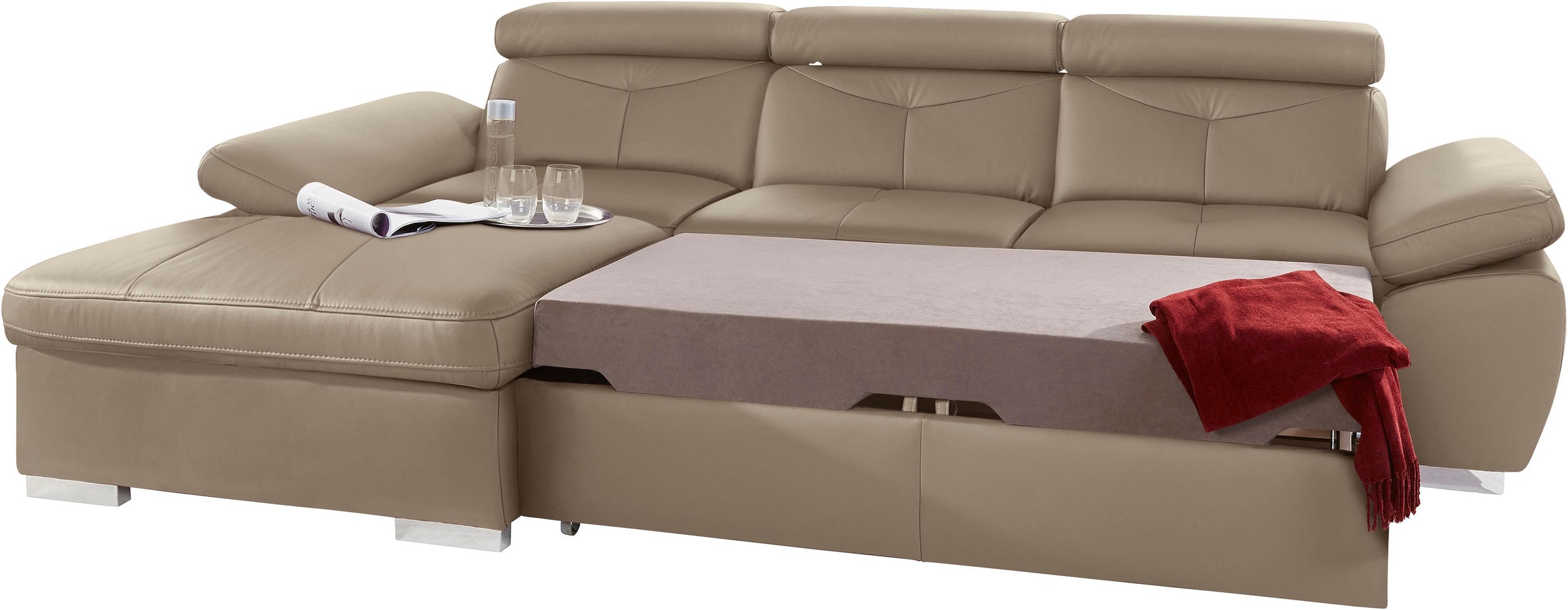 exxpo - sofa fashion Ecksofa "Spring, super bequem, mit Armteil- und Kopfte günstig online kaufen