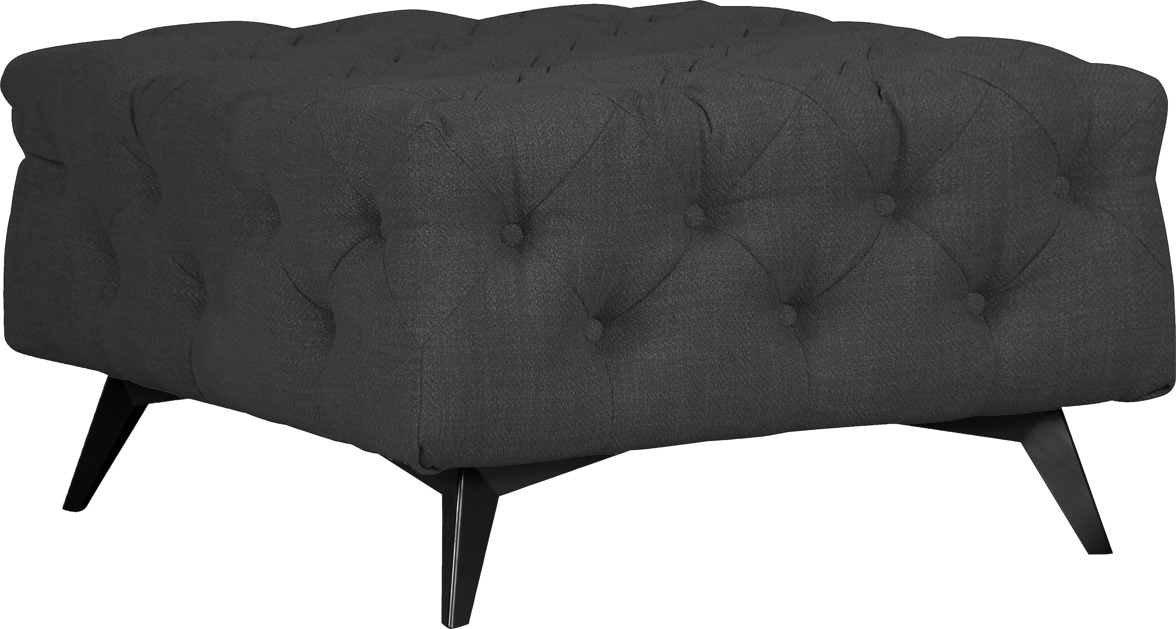 Leonique Polsterhocker "Glynis", aufwändige Knopfheftung, moderne Chesterfield Optik, Fußfarbe wählbar