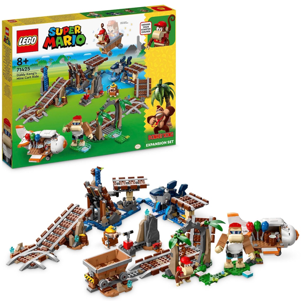 LEGO® Konstruktionsspielsteine »Diddy Kongs Lorenritt – Erweiterungsset (71425), LEGO® Super Mario«, (1157 St.)