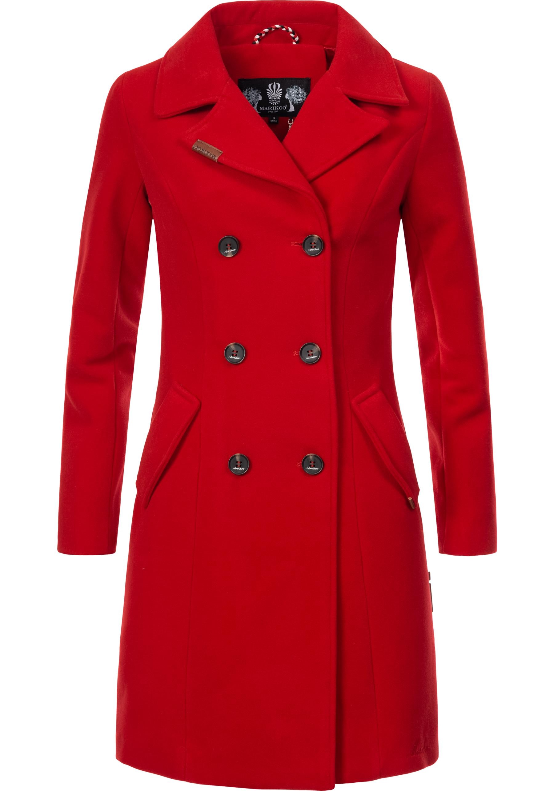 Marikoo Kurzmantel "Nanakoo" edler Damen Trenchcoat in Wollmantel-Optik günstig online kaufen