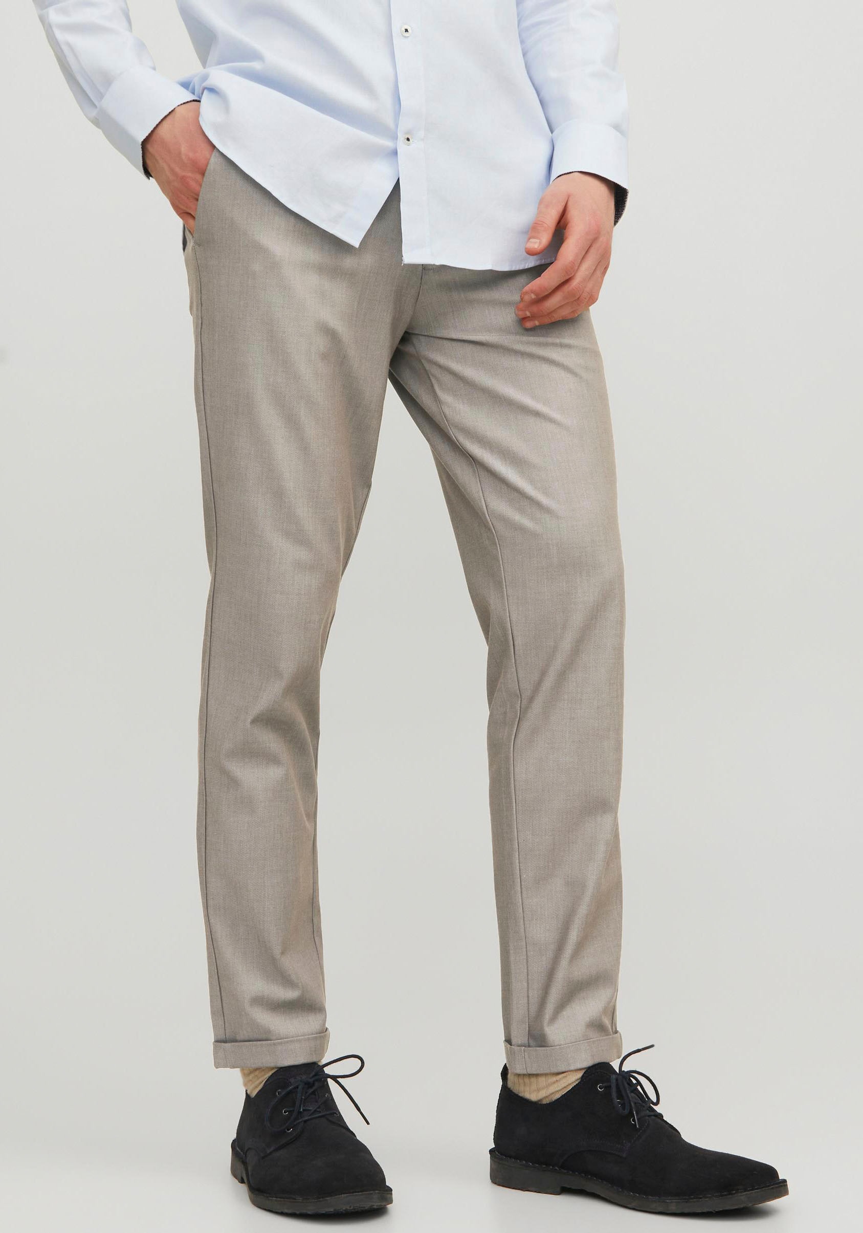 Jack & Jones Herren Chino Hose JPSTMARCO JJCONNOR - Slim Fit Beige Grau günstig online kaufen