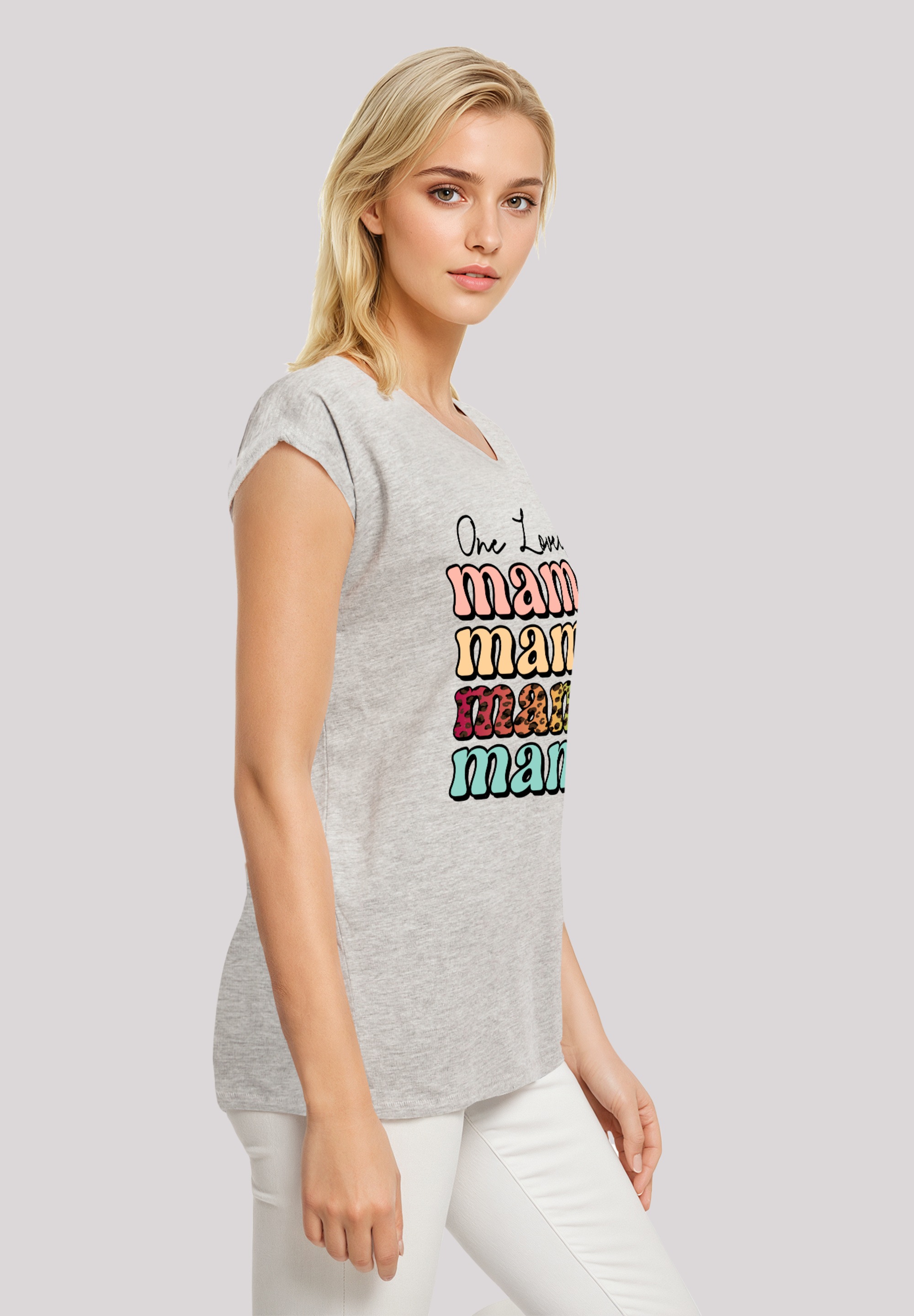 F4NT4STIC T-Shirt »Mothers Day Mama Typography Leopard Print Pastel«, Premium Qualität