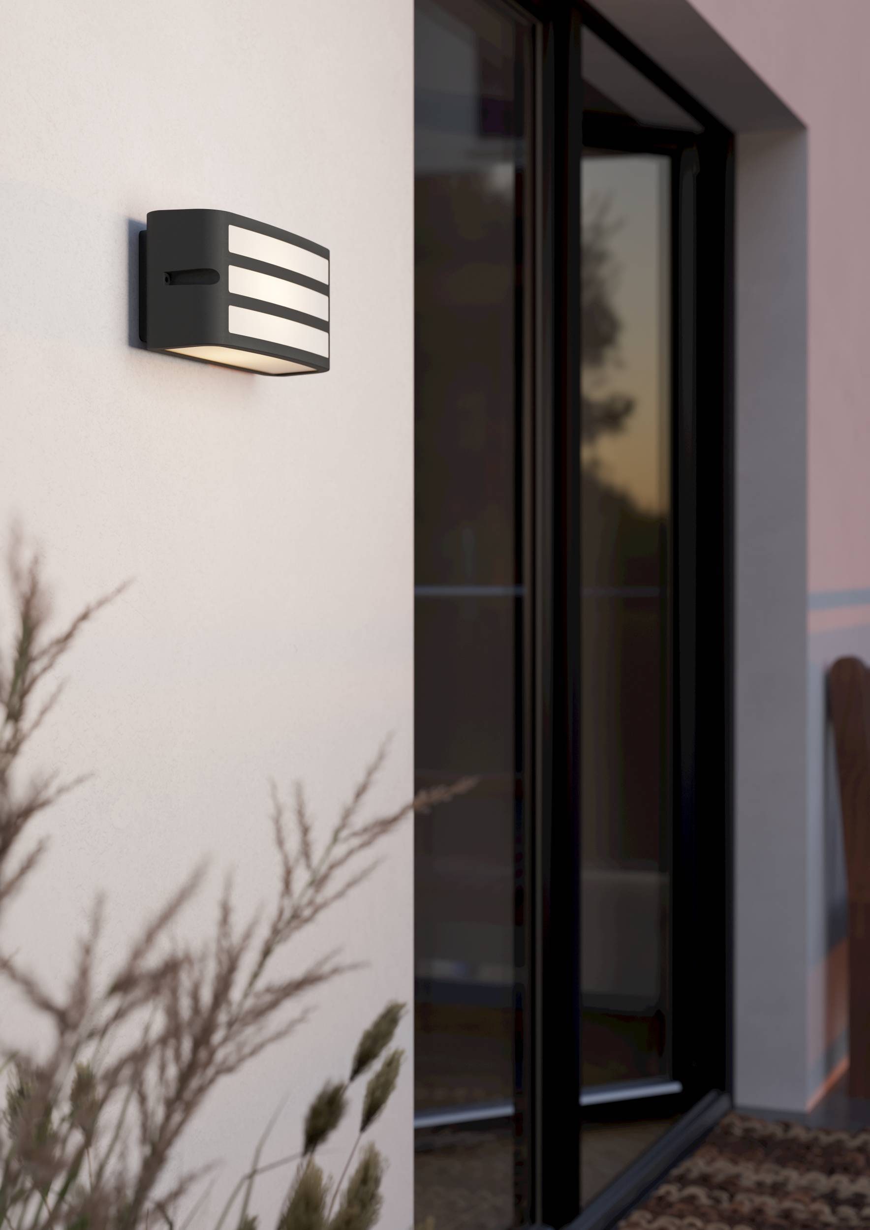 EGLO Wandleuchte »Camarda Wandlampe, rechteckige Außenlampe, Außenwandleuchte, IP54, E27« E27 1 Stk. Wand-/Deckenleuchte - L22 x H11 x AL9 cm - anthrazit - 1X40W exkl.