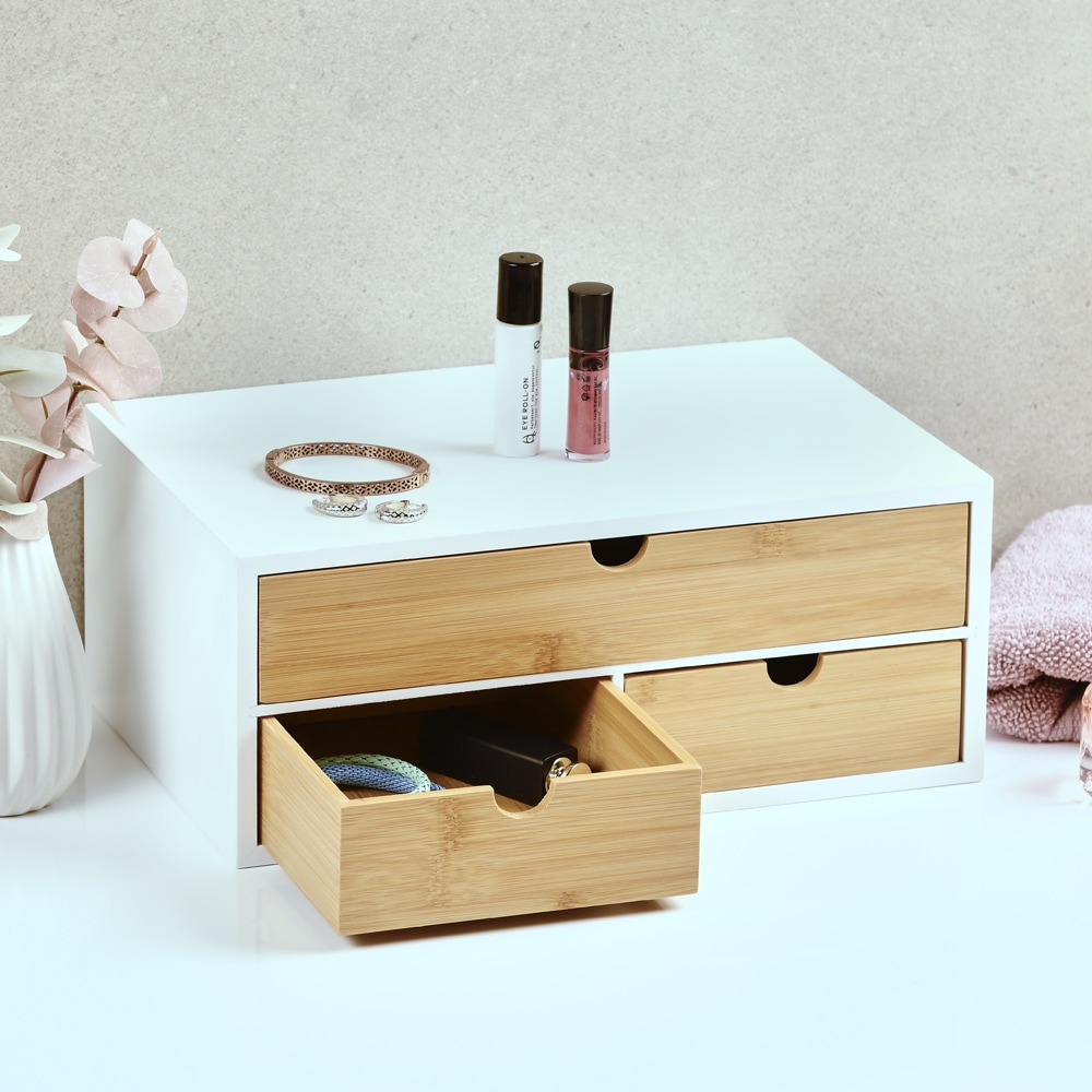 KESPER® Mini-Kommode mit 3 Ablageflächen, weiß/natur