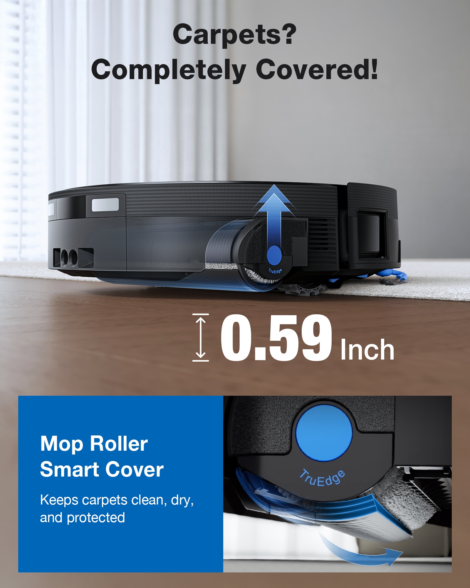 ECOVACS Nass-Trocken-Saugroboter »DEEBOT X12 OmniCyclone, FocusJet-Technologie« 25cm, Wischrolle, OmniCyclone Station (beutellos), Haustierfreundlich