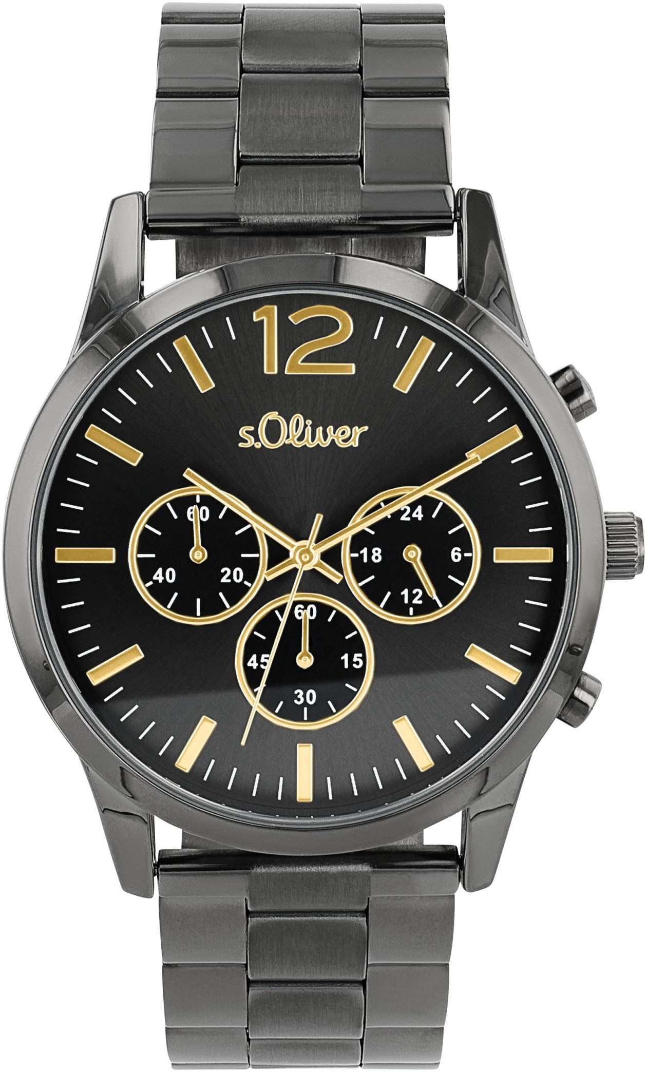 s.Oliver Chronograph, Armbanduhr, Quarzuhr, Herrenuhr, Stoppfunktion, 12/24-Stunden-Anzeige